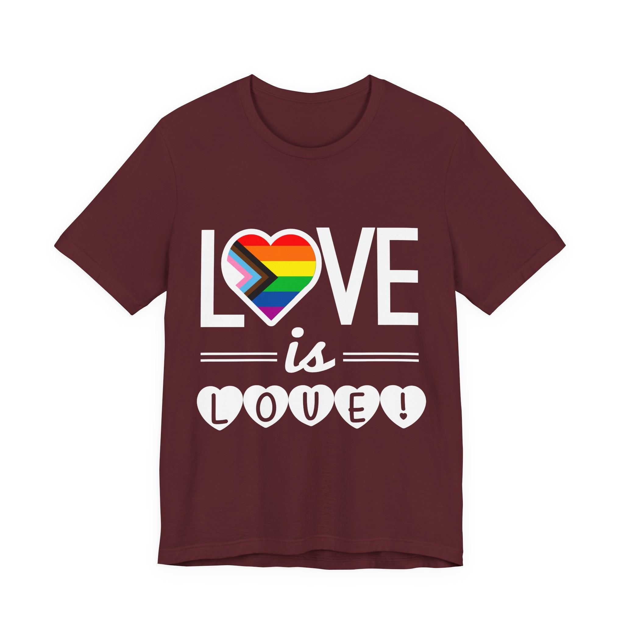 Love Is Love T-Shirt — Rainbow Heart Pride Tee