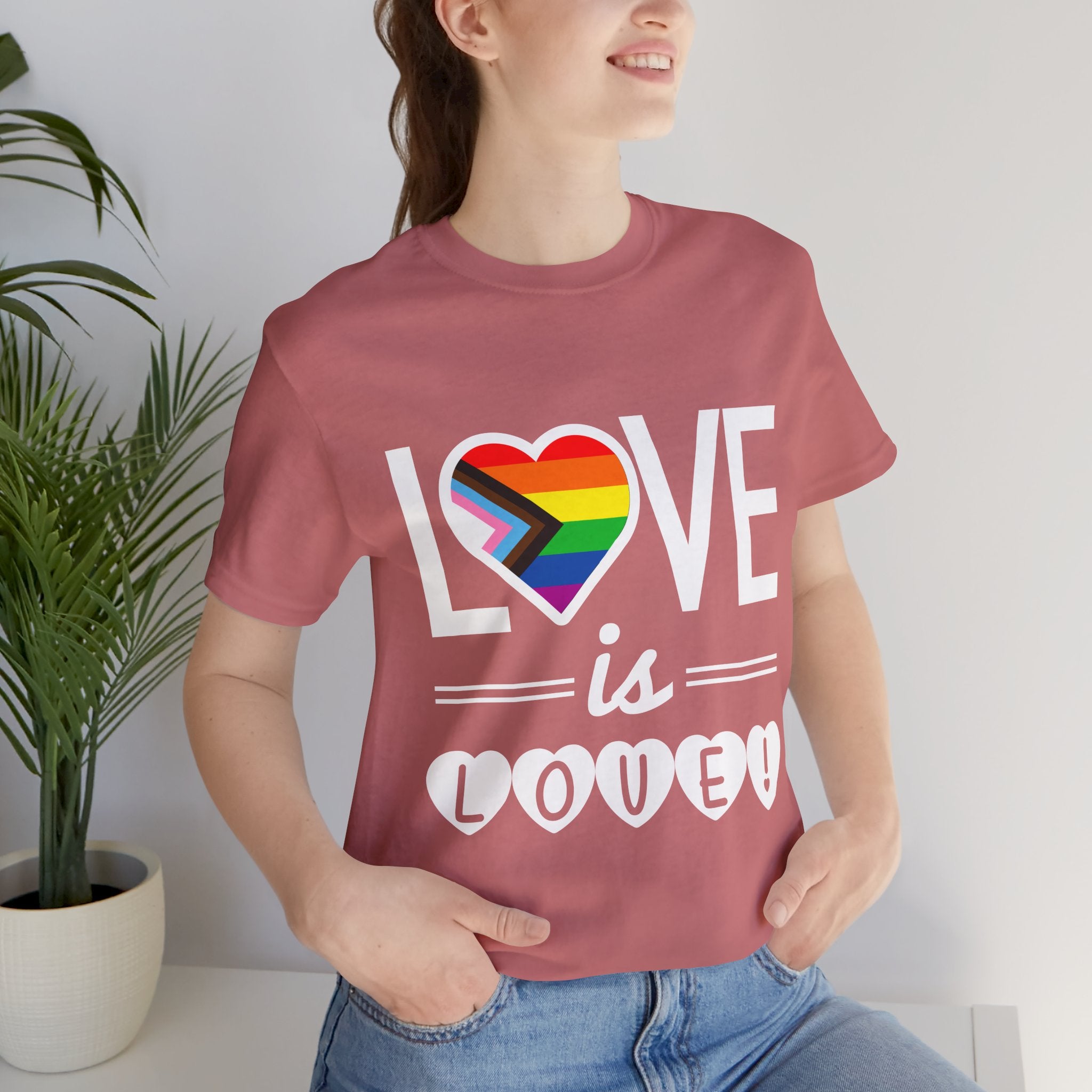 Love Is Love T-Shirt — Rainbow Heart Pride Tee