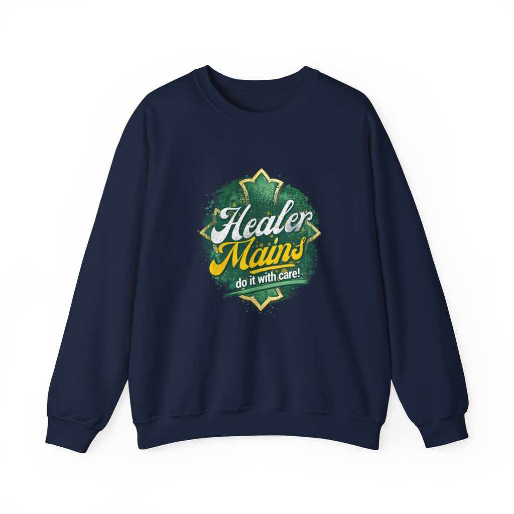 Healer Mains Crewneck Sweatshirt — Gamer RPG Healing Support Tee
