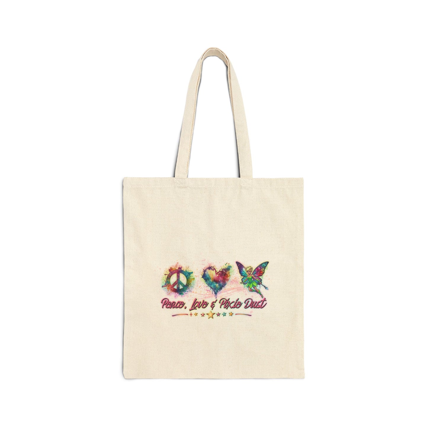 Peace, Love & Pixie Dust Fantasy Canvas Tote Bag