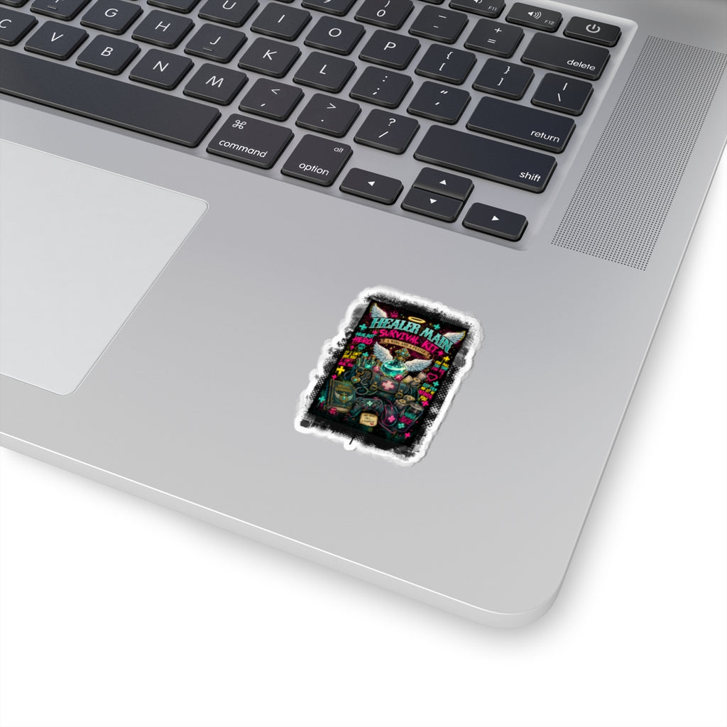 Healer Main Survival Kit | Retro Neon Gamer Vinyl Sticker