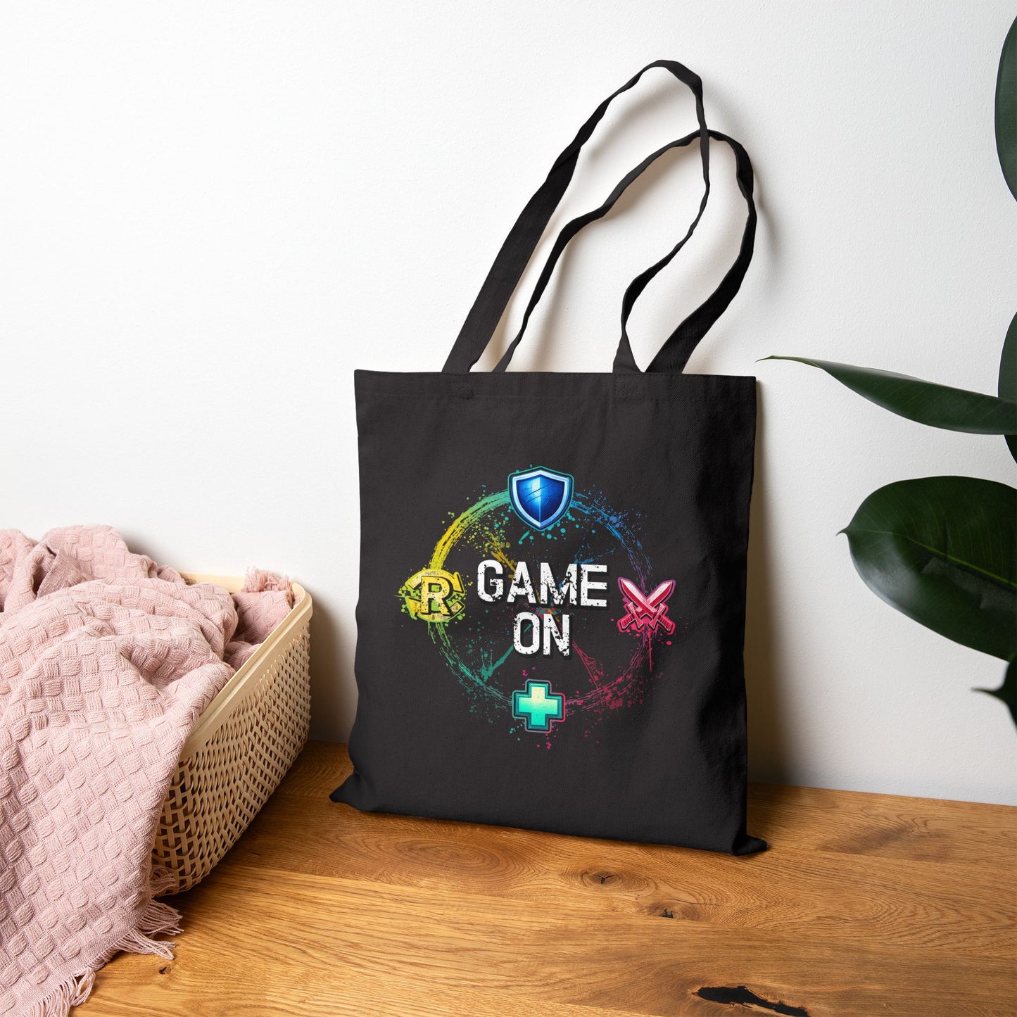 Tank DPS Heal Repeat Tote Bag | MMO RPG Gamer Canvas Bag | Raid Night Carryall