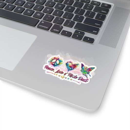Peace, Love & Pixie Dust Fantasy Watercolor Vinyl Sticker