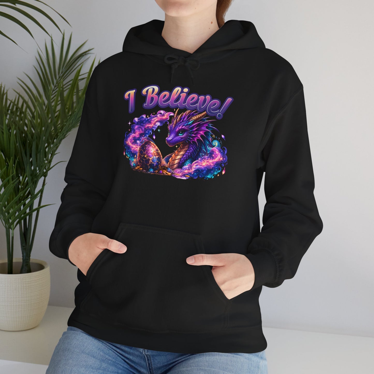 I Believe! Dragon Hoodie | Magical Fantasy Dragon Egg Mythical Creature Pullover