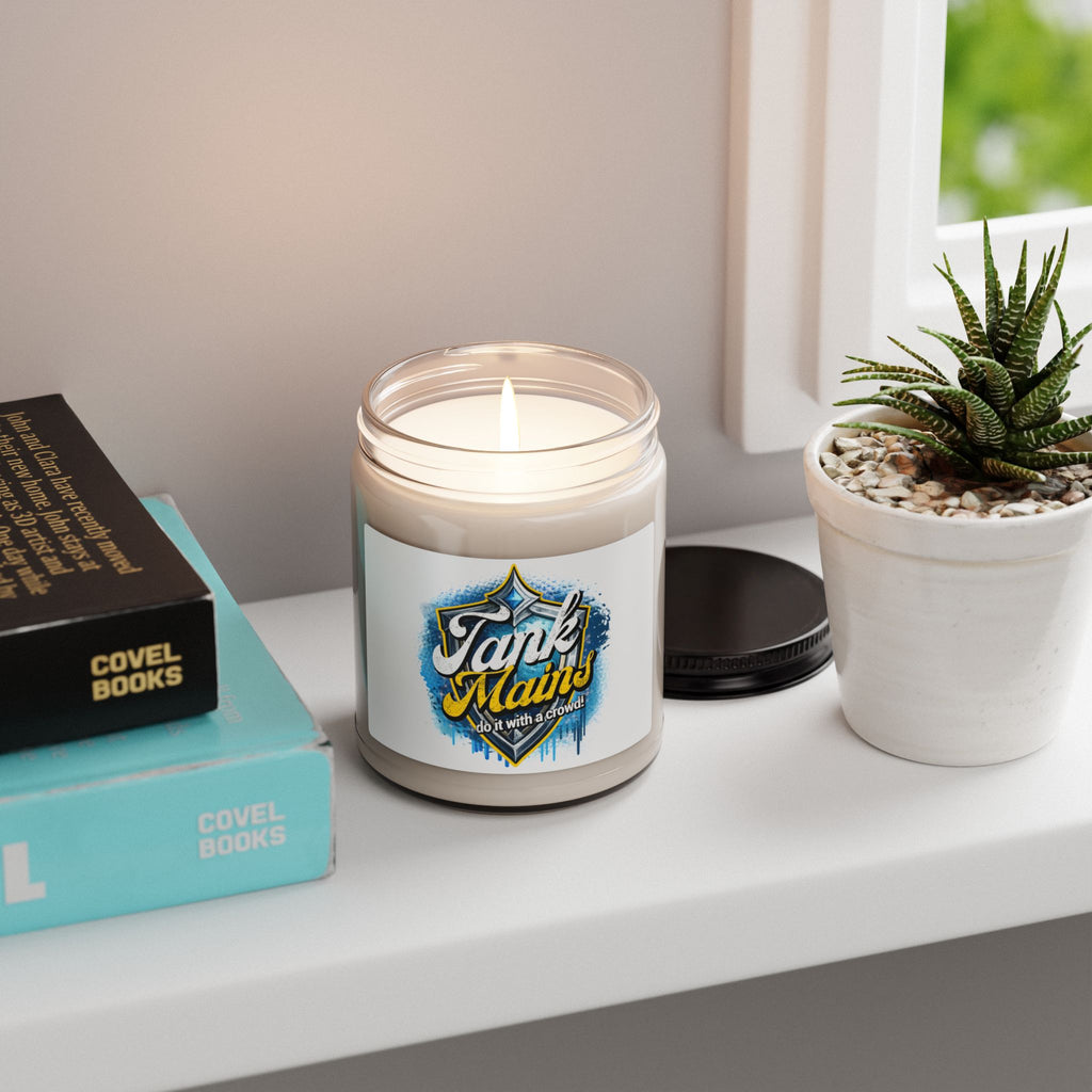 Tank Mains Scented Soy Candle — 9oz Gamer Room Decor ("Do it with a Crowd")