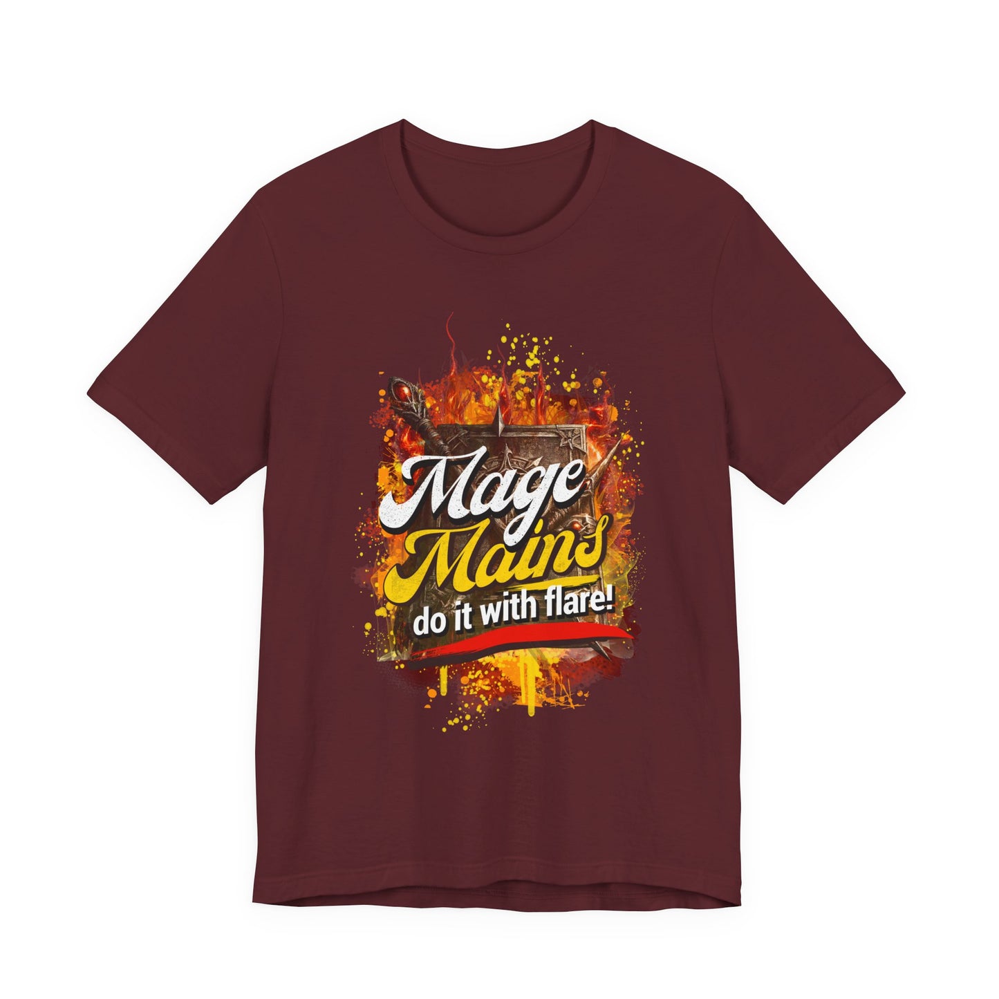 Mage Mains Tee — "Do It With Flare!" Fantasy Gamer Spellcaster T-Shirt