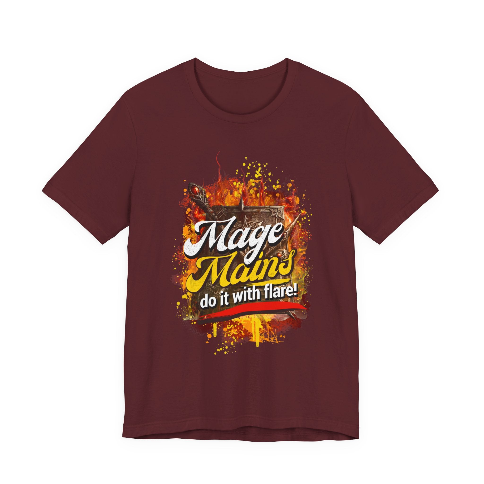 Mage Mains Tee — "Do It With Flare!" Fantasy Gamer Spellcaster T-Shirt