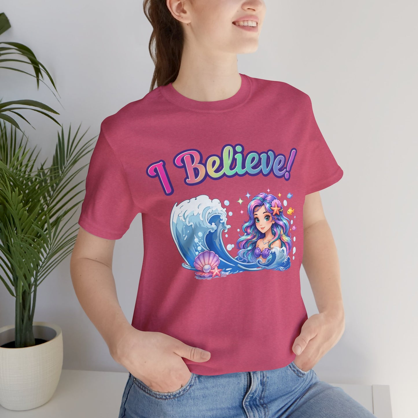 I Believe! Mermaid Fantasy T-Shirt | Magical Ocean Mythical Creature Graphic Tee