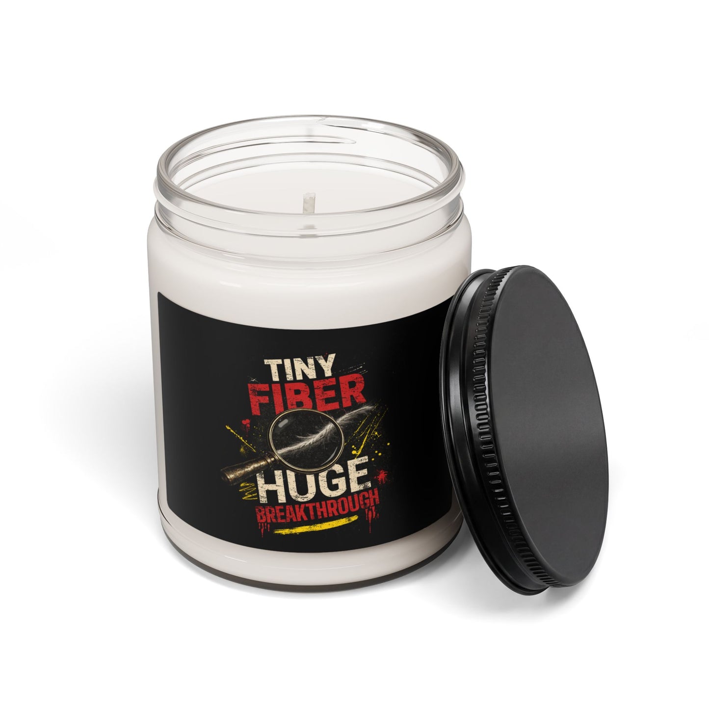 Tiny Fiber Huge Breakthrough Scented Candle | True Crime Gift for Forensic Science Fans
