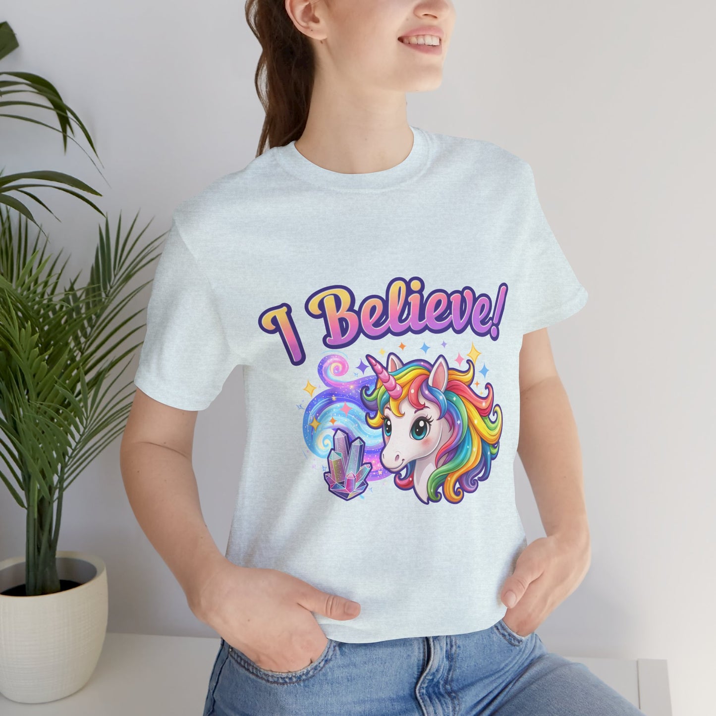 I Believe... Unicorn | Fantasy T-Shirt | Magical Rainbow Mythical Creature Graphic Tee