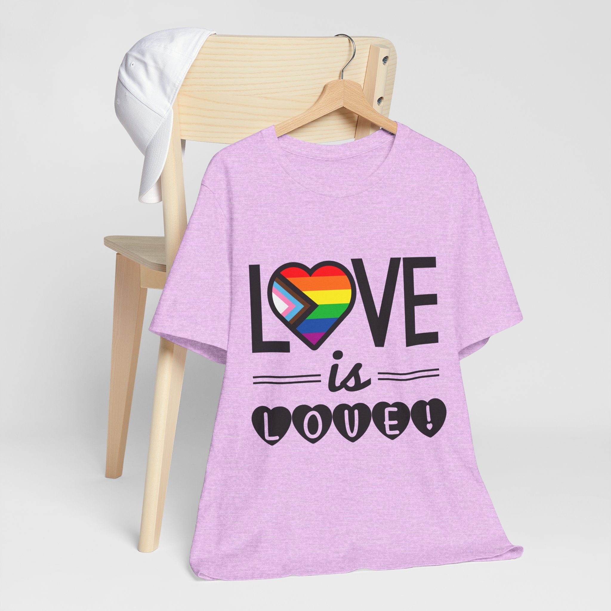 Love Is Love T-Shirt — Rainbow Heart Pride Tee