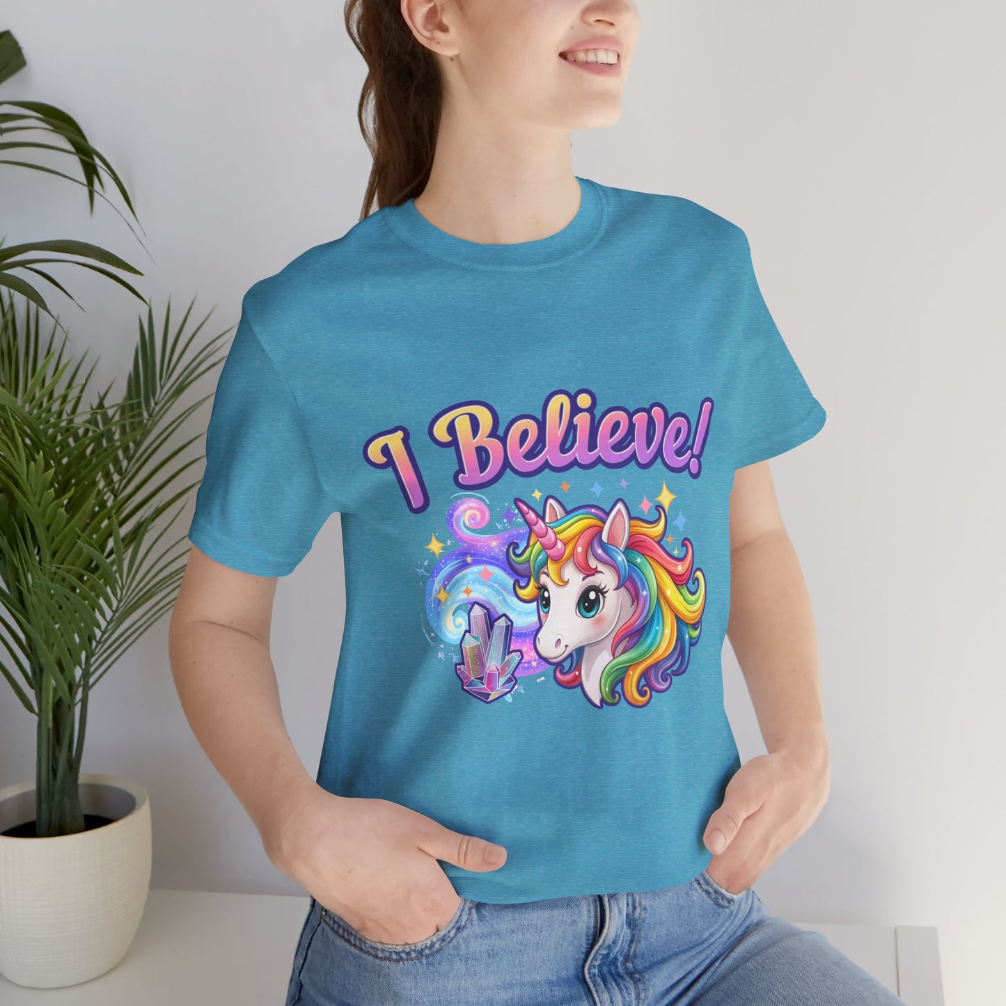 I Believe... Unicorn | Fantasy T-Shirt | Magical Rainbow Mythical Creature Graphic Tee