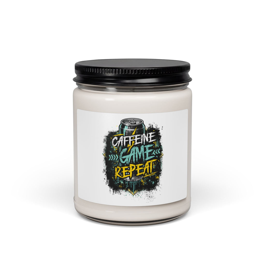Soy Candle — “Caffeine, Game, Repeat” Gamer Scented Candle (9oz)