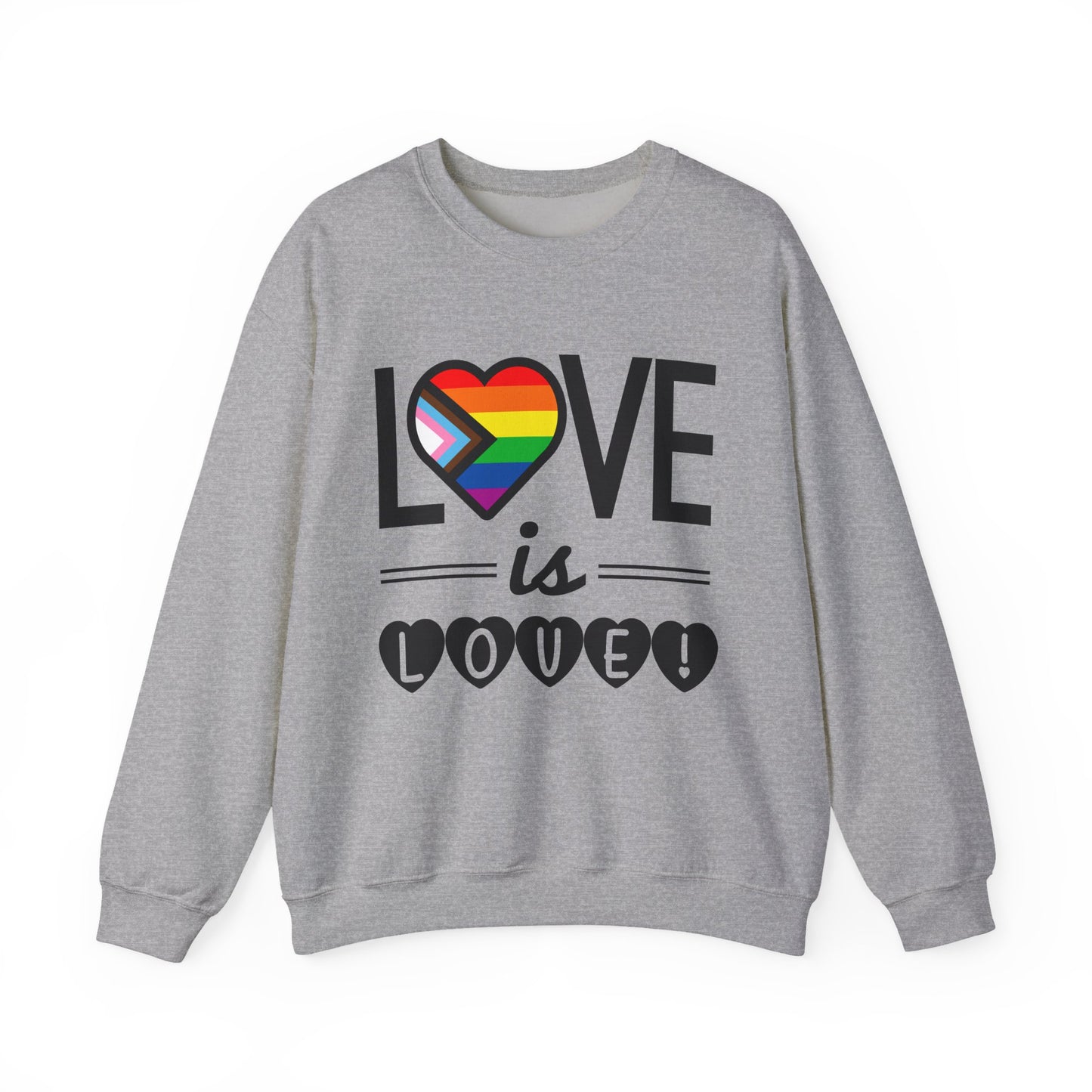 Love Is Love Sweatshirt — Rainbow Heart Pride Crewneck