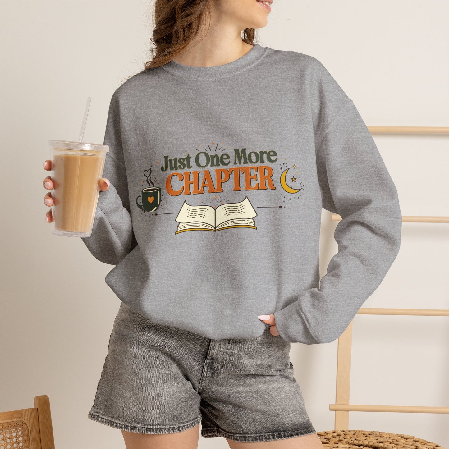 Just One More Chapter | Vintage Book Lover Crewneck Sweatshirt