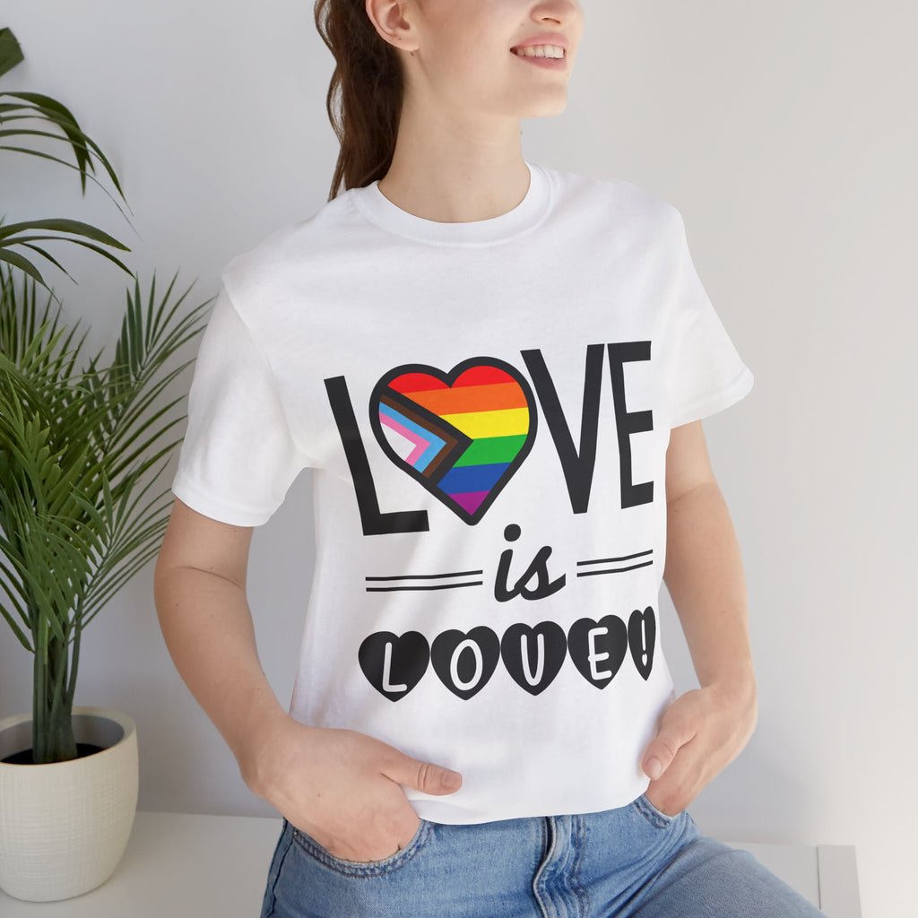 Love Is Love T-Shirt — Rainbow Heart Pride Tee