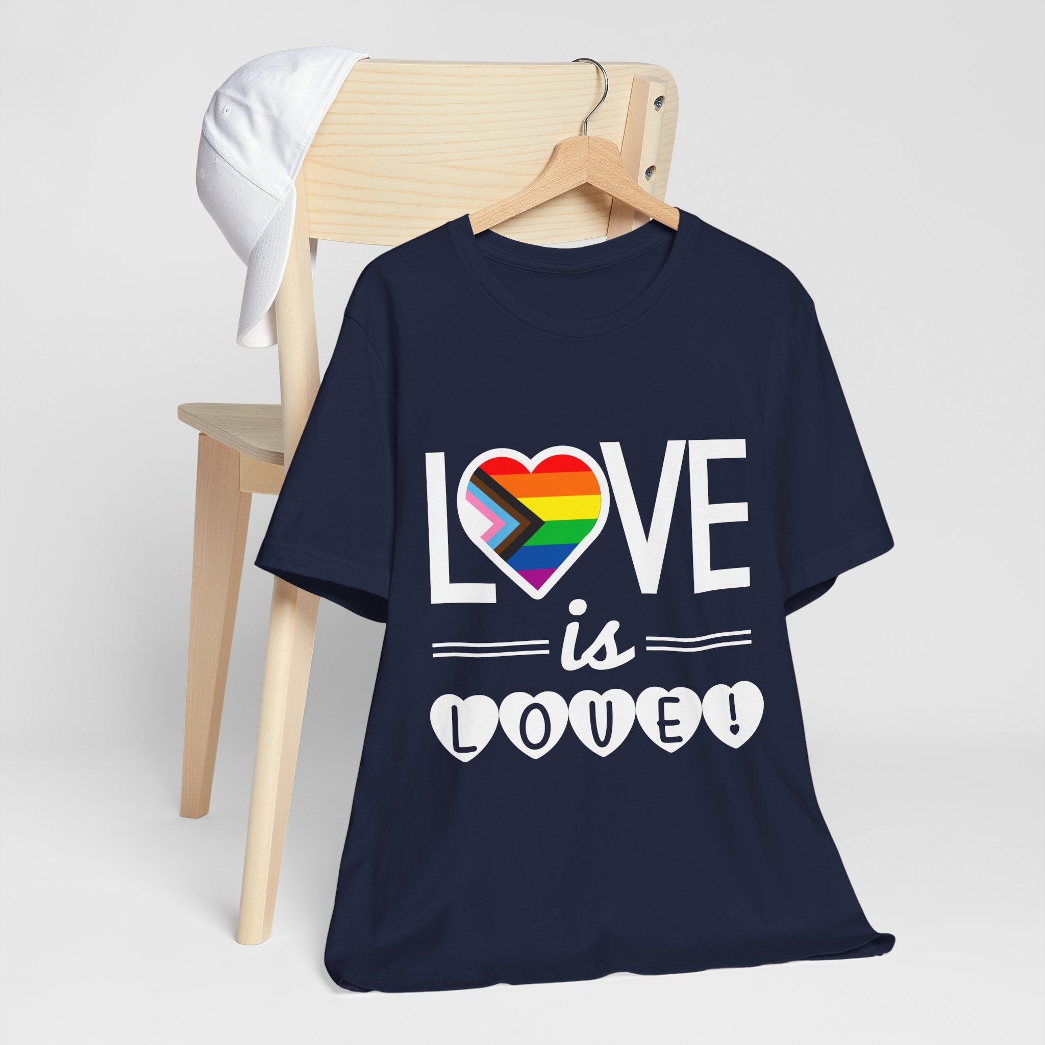 Love Is Love T-Shirt — Rainbow Heart Pride Tee