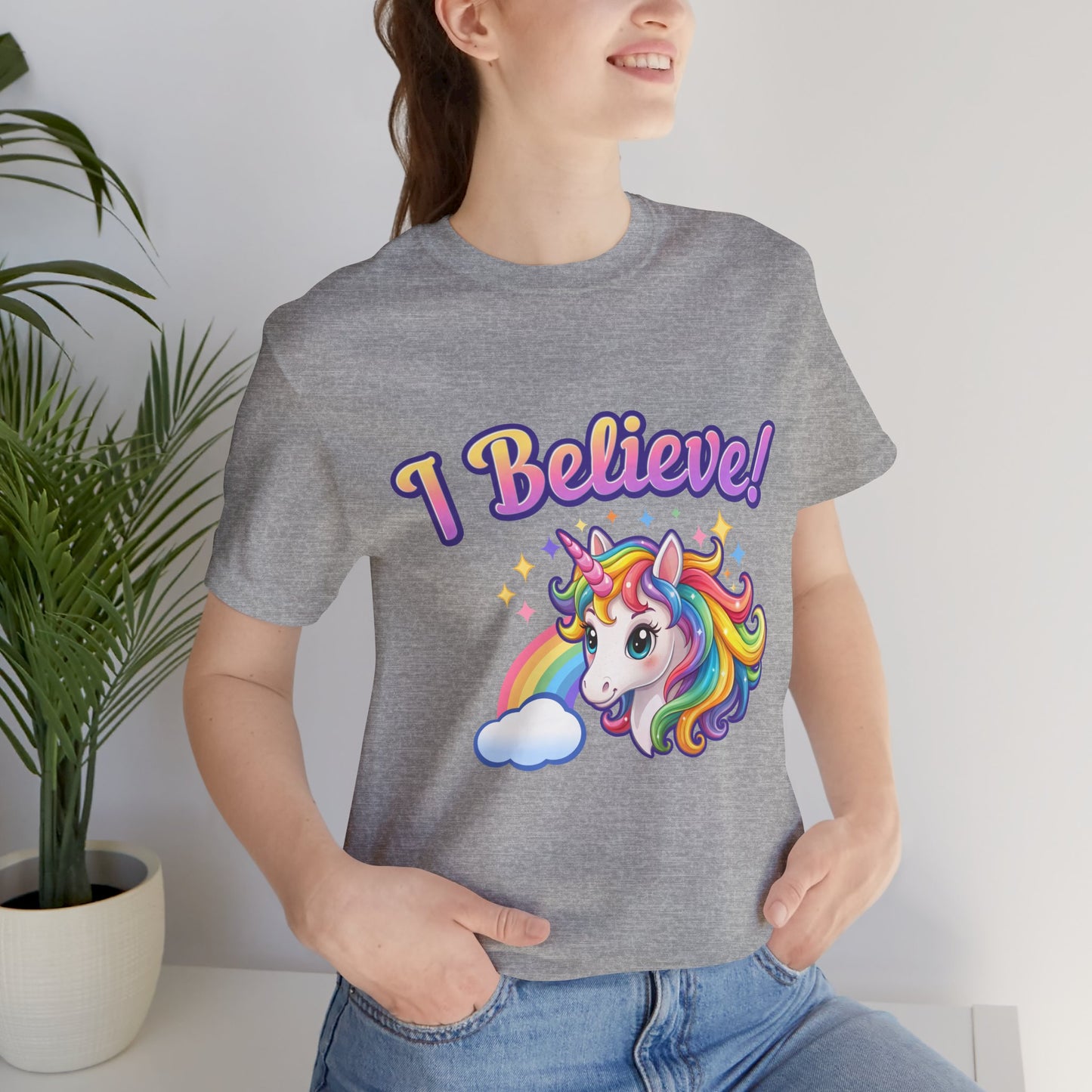 I Believe! Unicorn Fantasy T-Shirt | Magical Rainbow Mythical Creature Graphic Tee