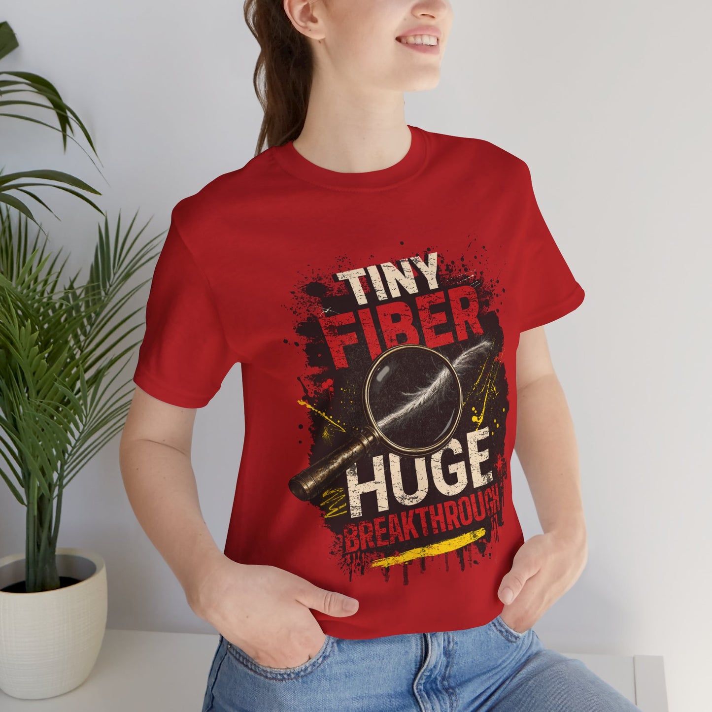 Tiny Fiber Huge Breakthrough True Crime T-Shirt | Crime Scene Investigation Tee for Detectives & Mystery Fans