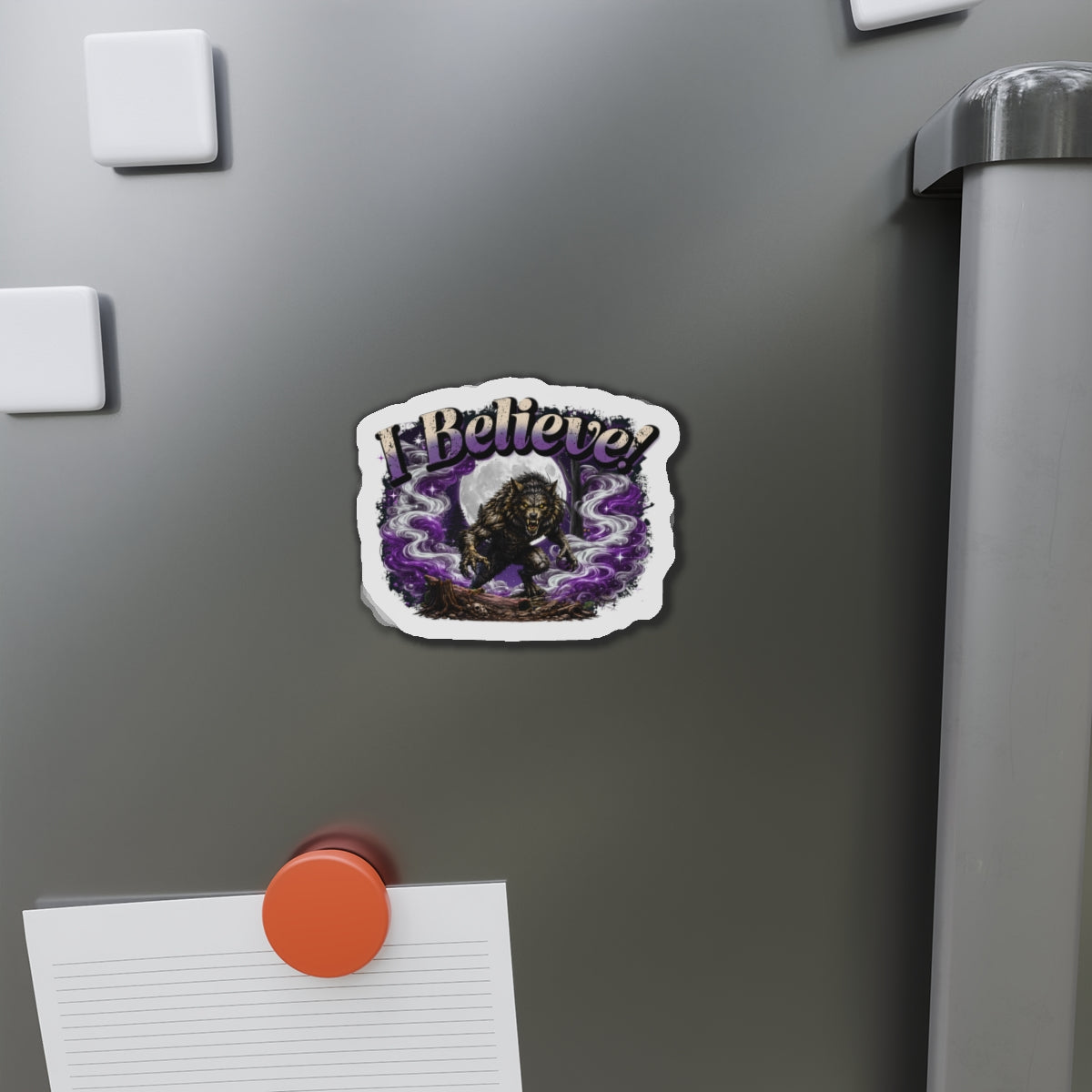 I Believe Werewolf Full Moon Die-Cut Magnet
