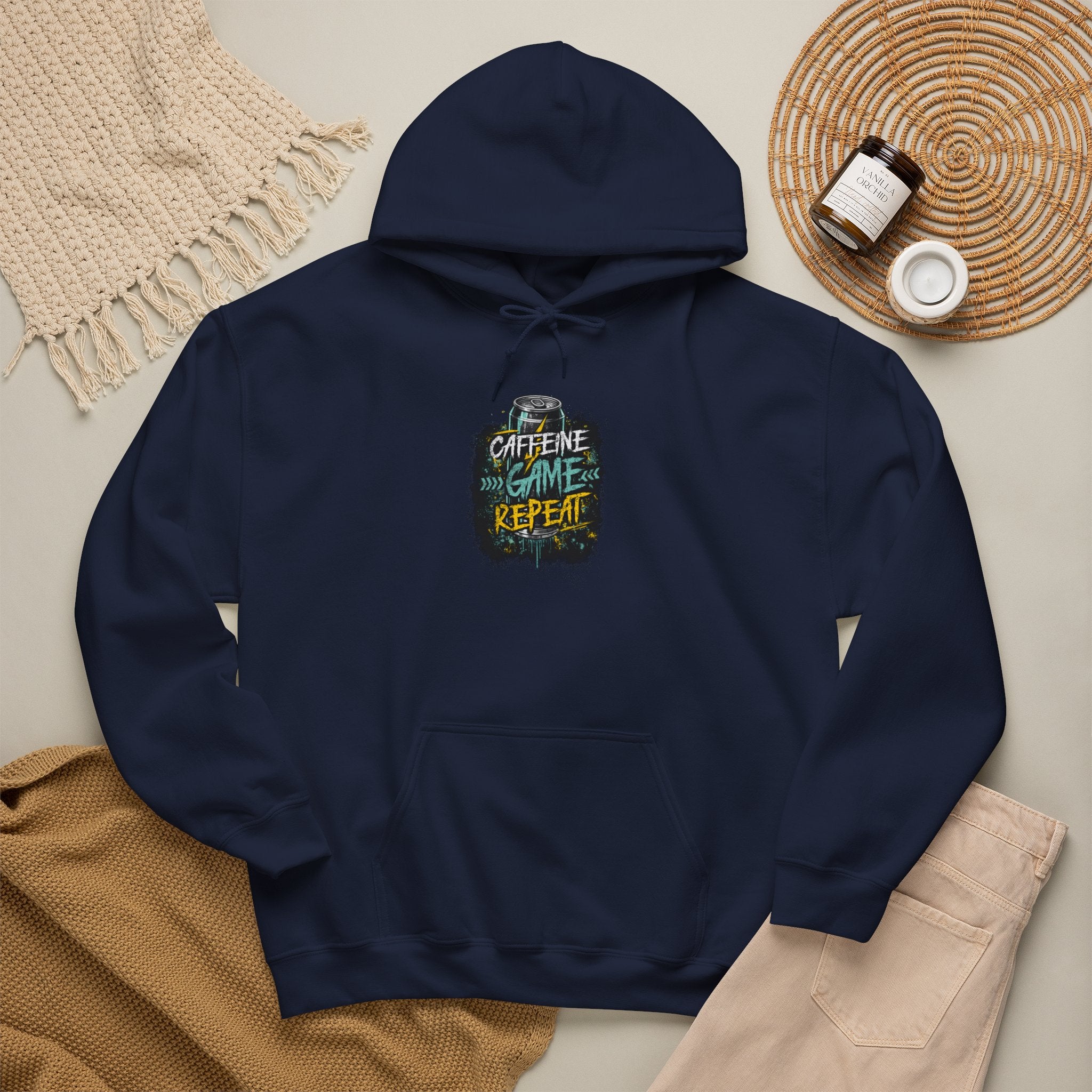 Caffeine Game Repeat | Gaming, E-Sports Hoodie