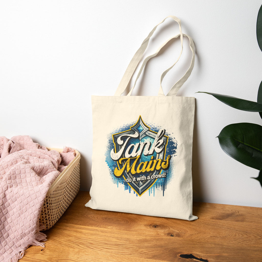 Tank Mains Graphic Tote Bag — "Tank Mains do it with a crowd" Cotton Canvas Tote