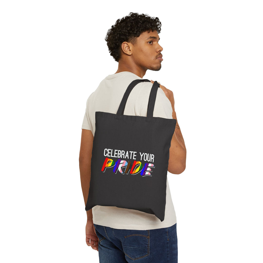 Tote — "Celebrate Your Pride" Rainbow Canvas Tote Bag