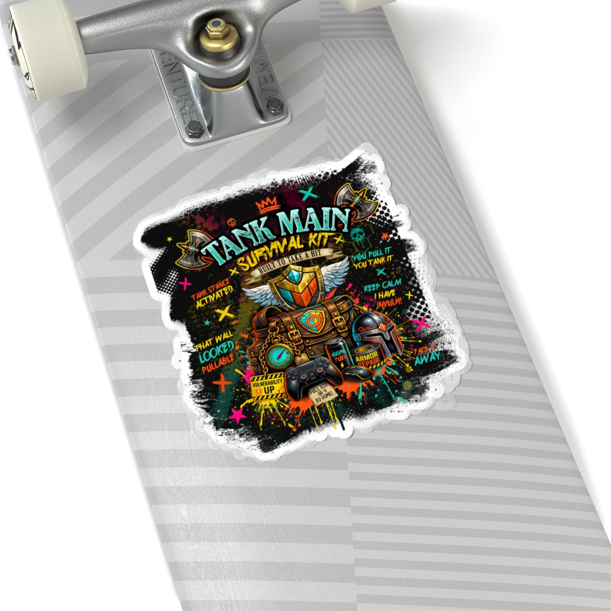 Tank Main Survival Kit | Neon Gamer Vinyl Sticker