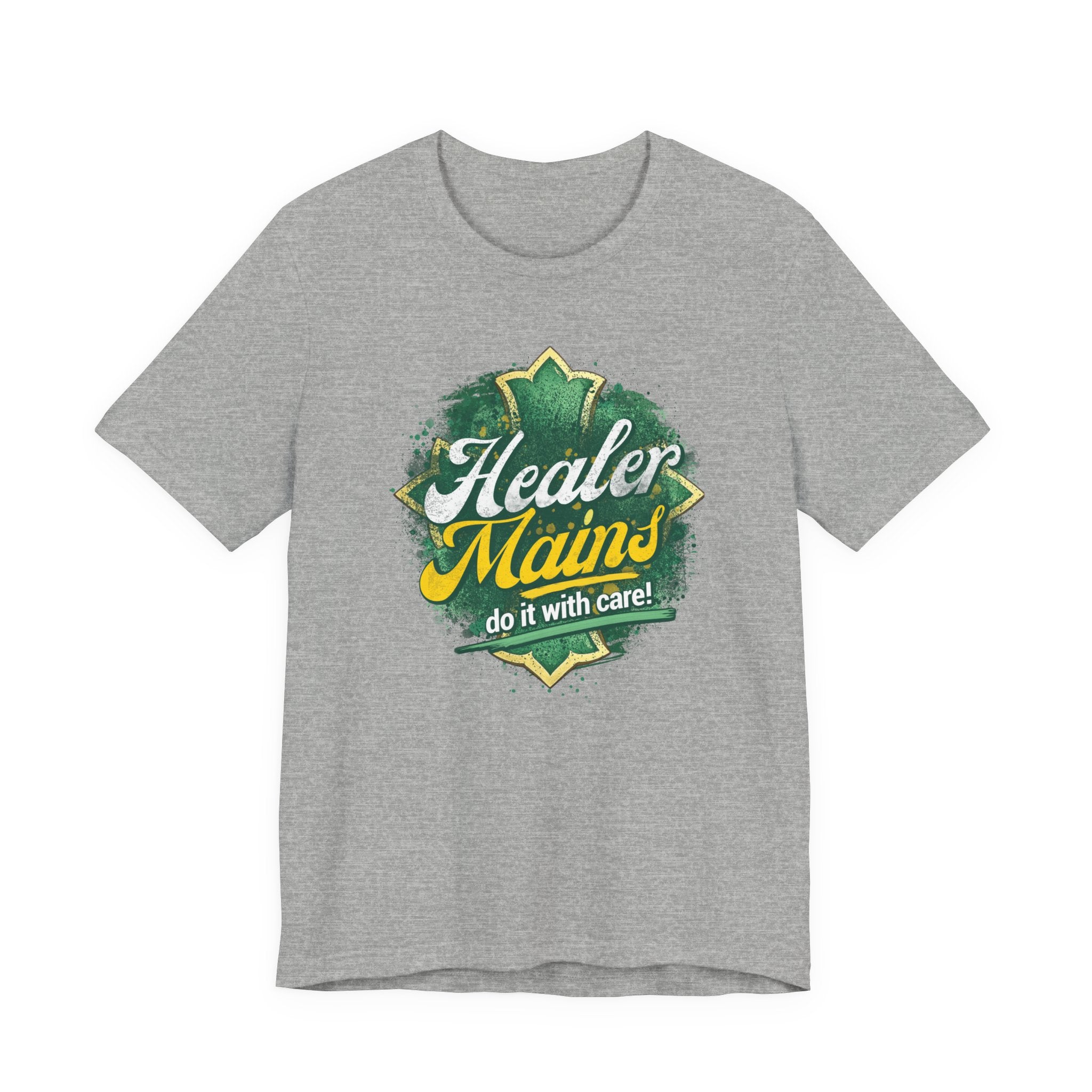 Healer Mains T-Shirt – “Do It With Care” Gamer Healer Tee