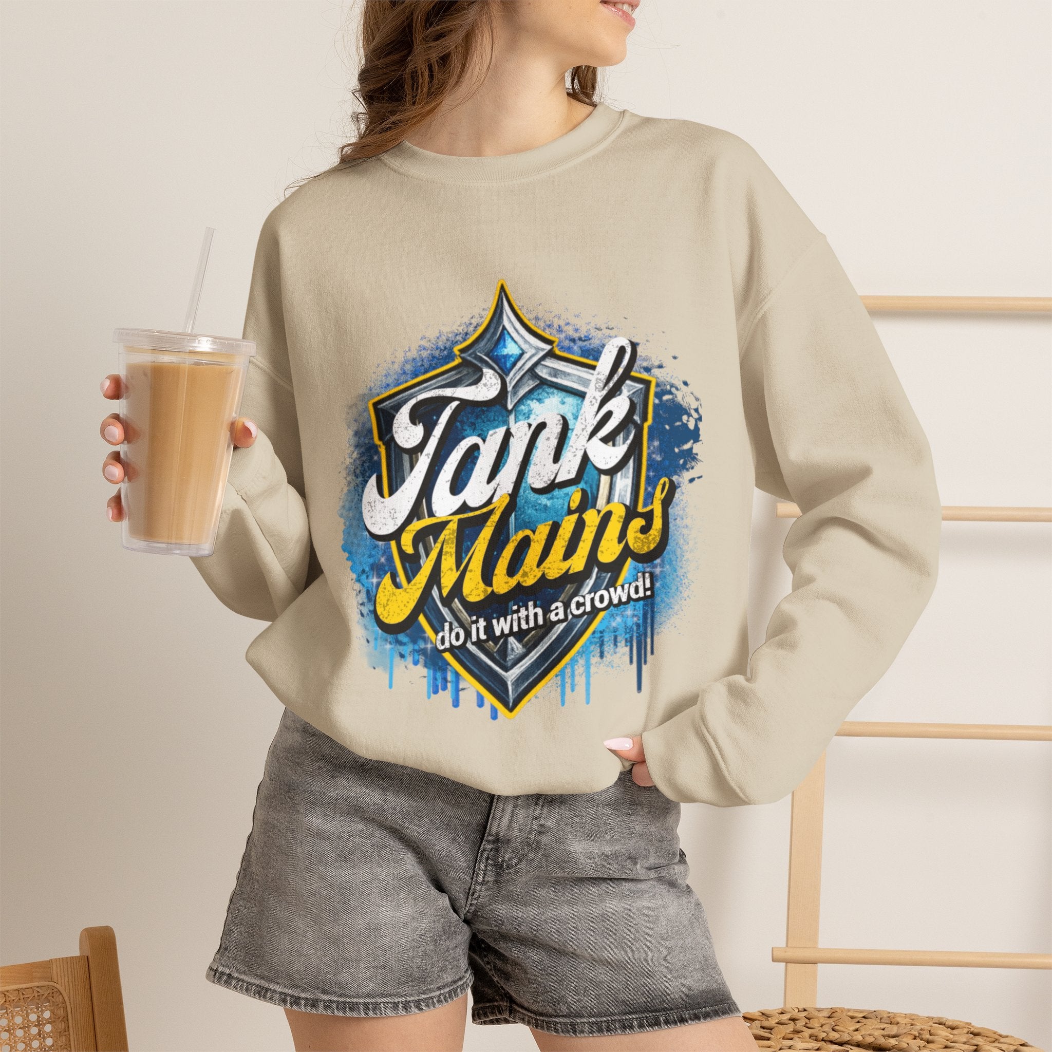 Tank Mains Crewneck Sweatshirt — Gamer Esports Graphic Pullover