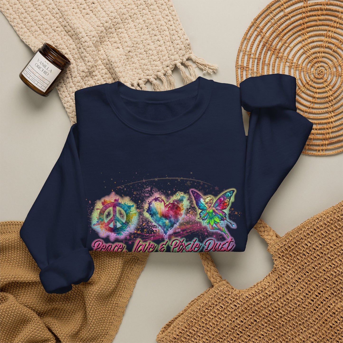 Peace, Love & Pixie Dust Fantasy Crewneck Sweatshirt