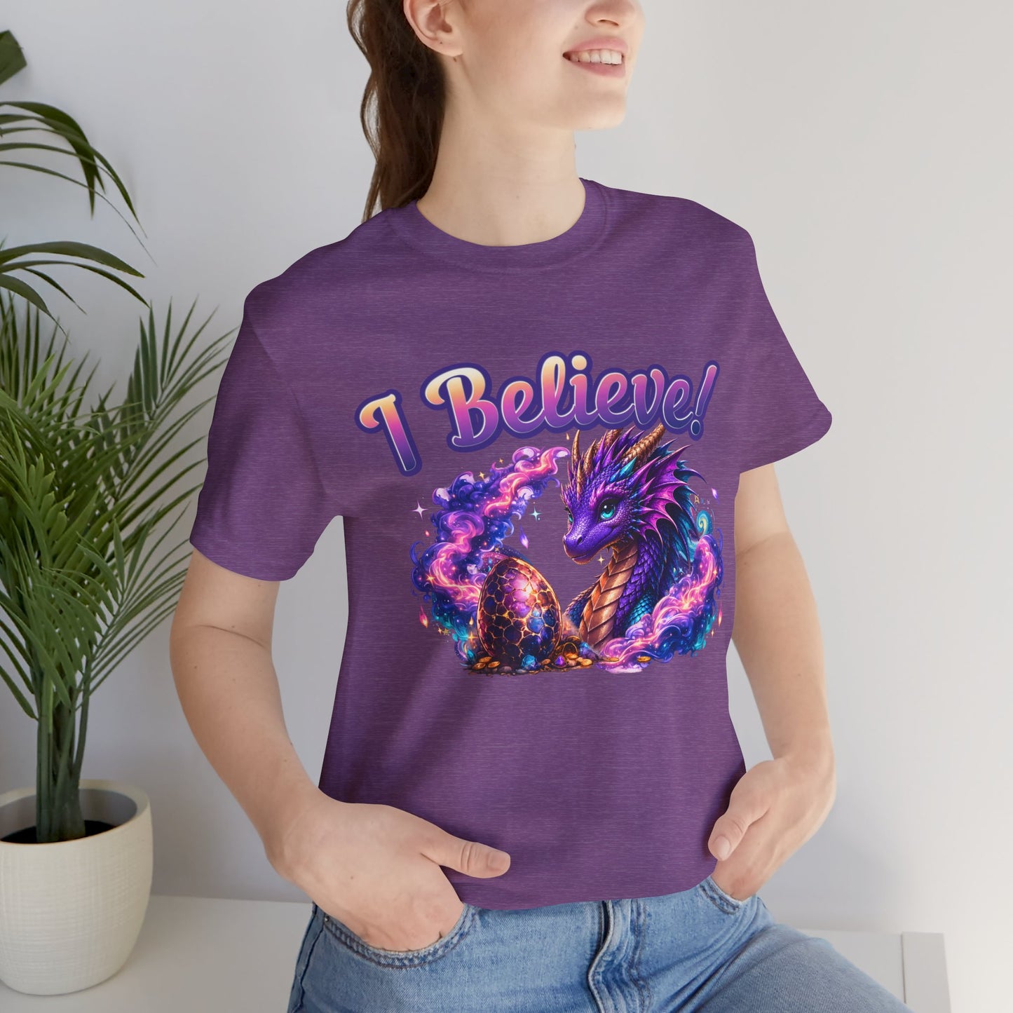 I Believe! Dragon Fantasy T-Shirt | Magical Dragon Egg Mythical Creature Graphic Tee