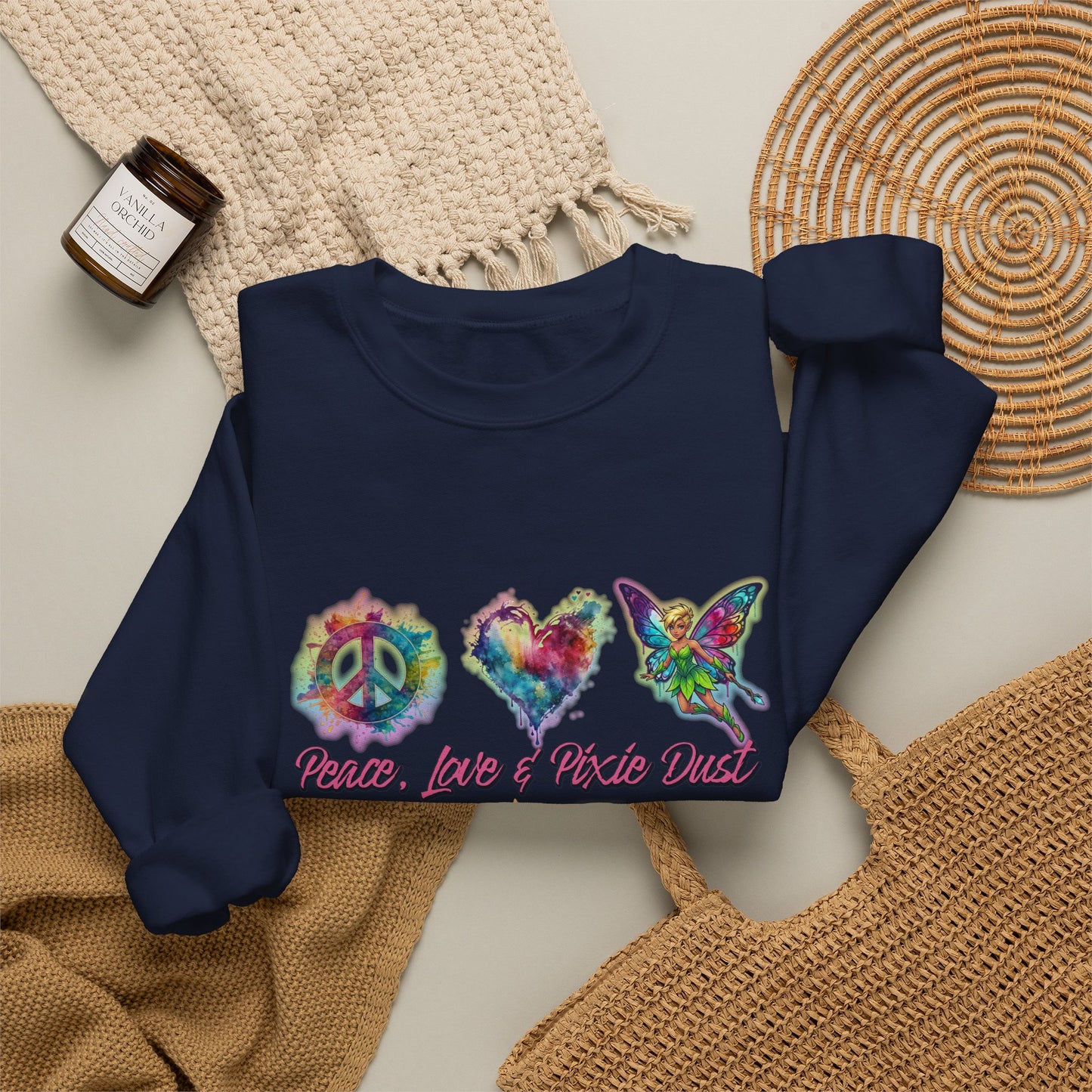 Peace, Love & Pixie Dust Fantasy Crewneck Sweatshirt