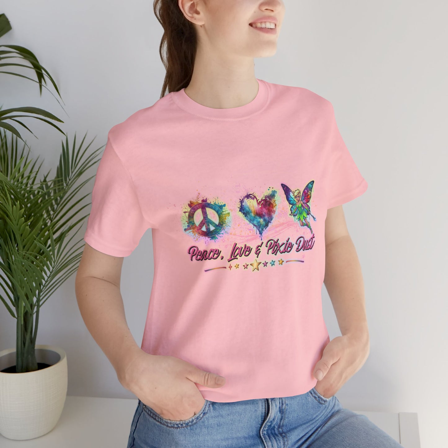 Peace, Love & Pixie Dust Watercolor Fantasy T-Shirt