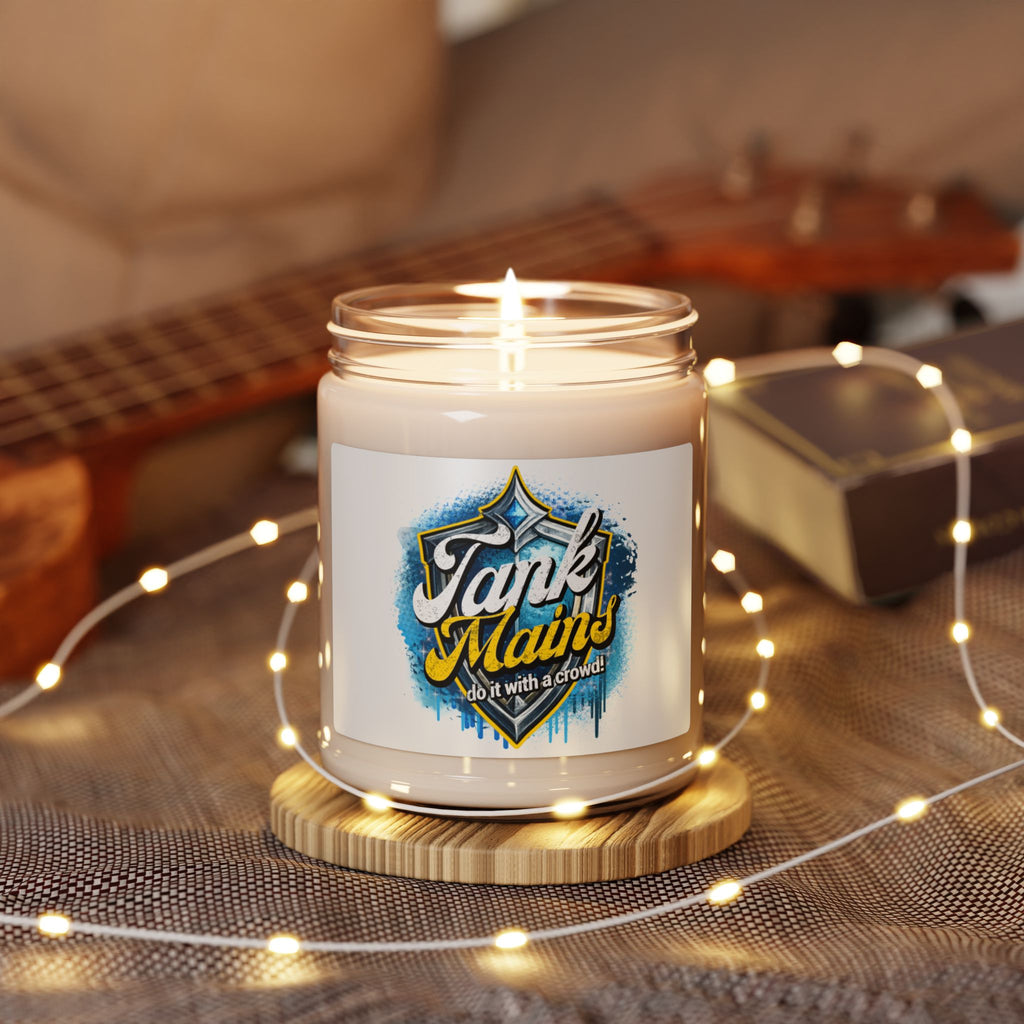Tank Mains Scented Soy Candle — 9oz Gamer Room Decor ("Do it with a Crowd")