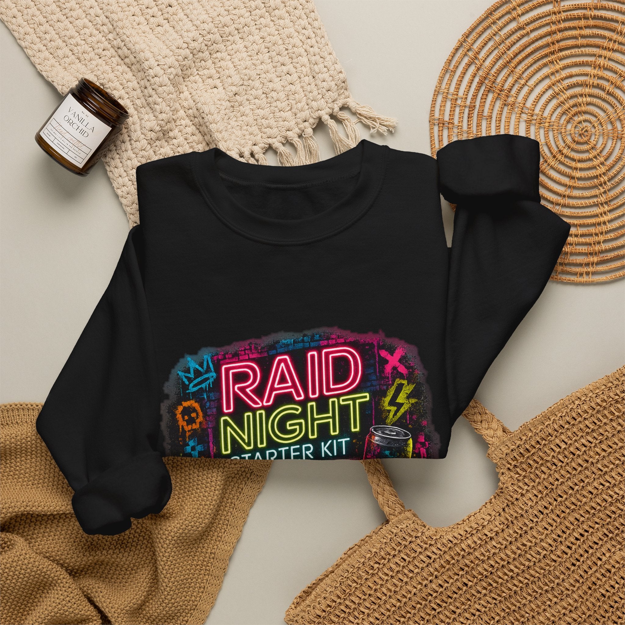 Raid Night Starter Kit | Retro Neon Gamer Sweatshirt