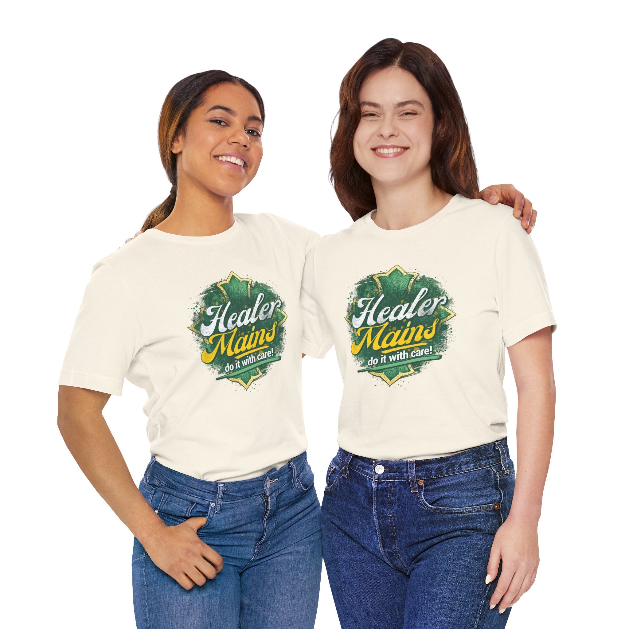 Healer Mains T-Shirt – “Do It With Care” Gamer Healer Tee