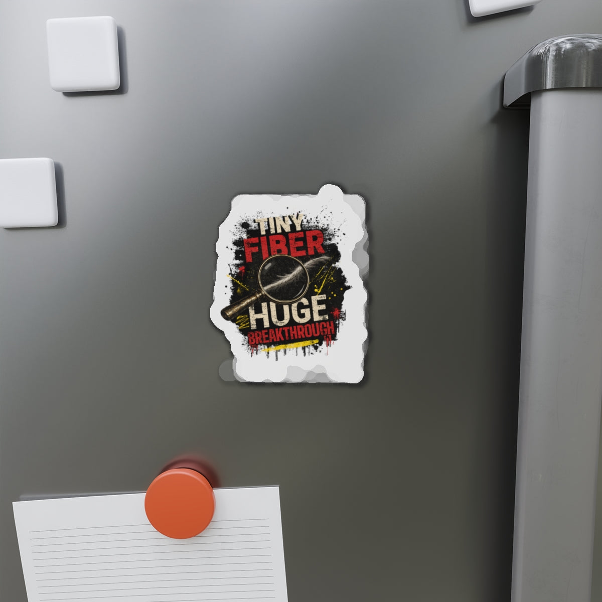Tiny Fiber Huge Breakthrough True Crime Die-Cut Magnet