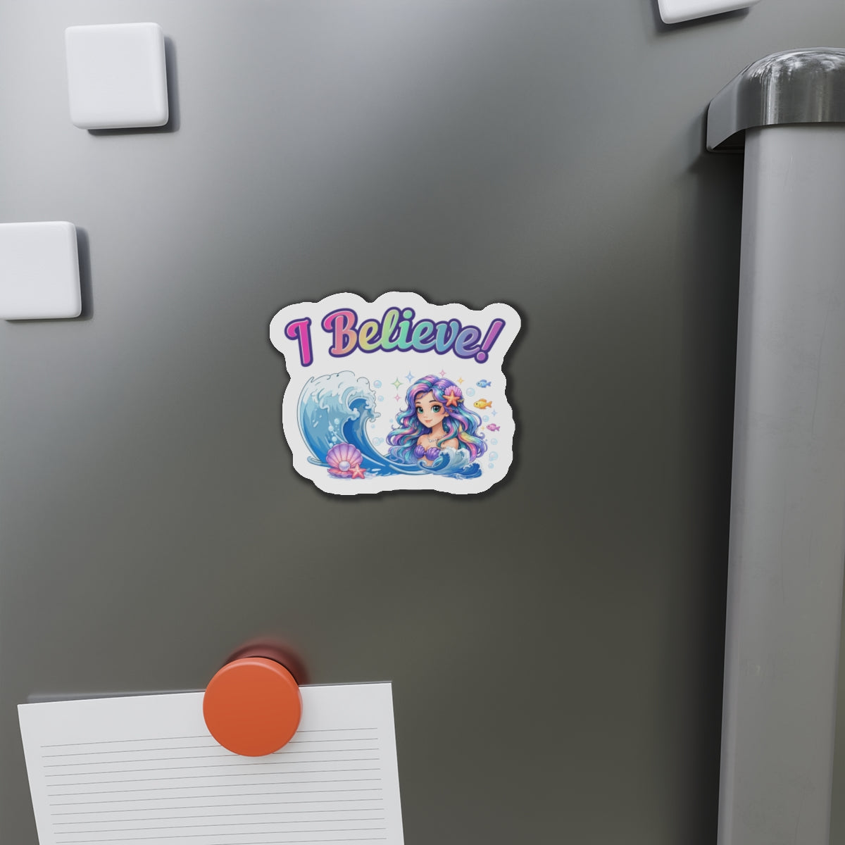I Believe Mermaid Fantasy Die-Cut Magnet