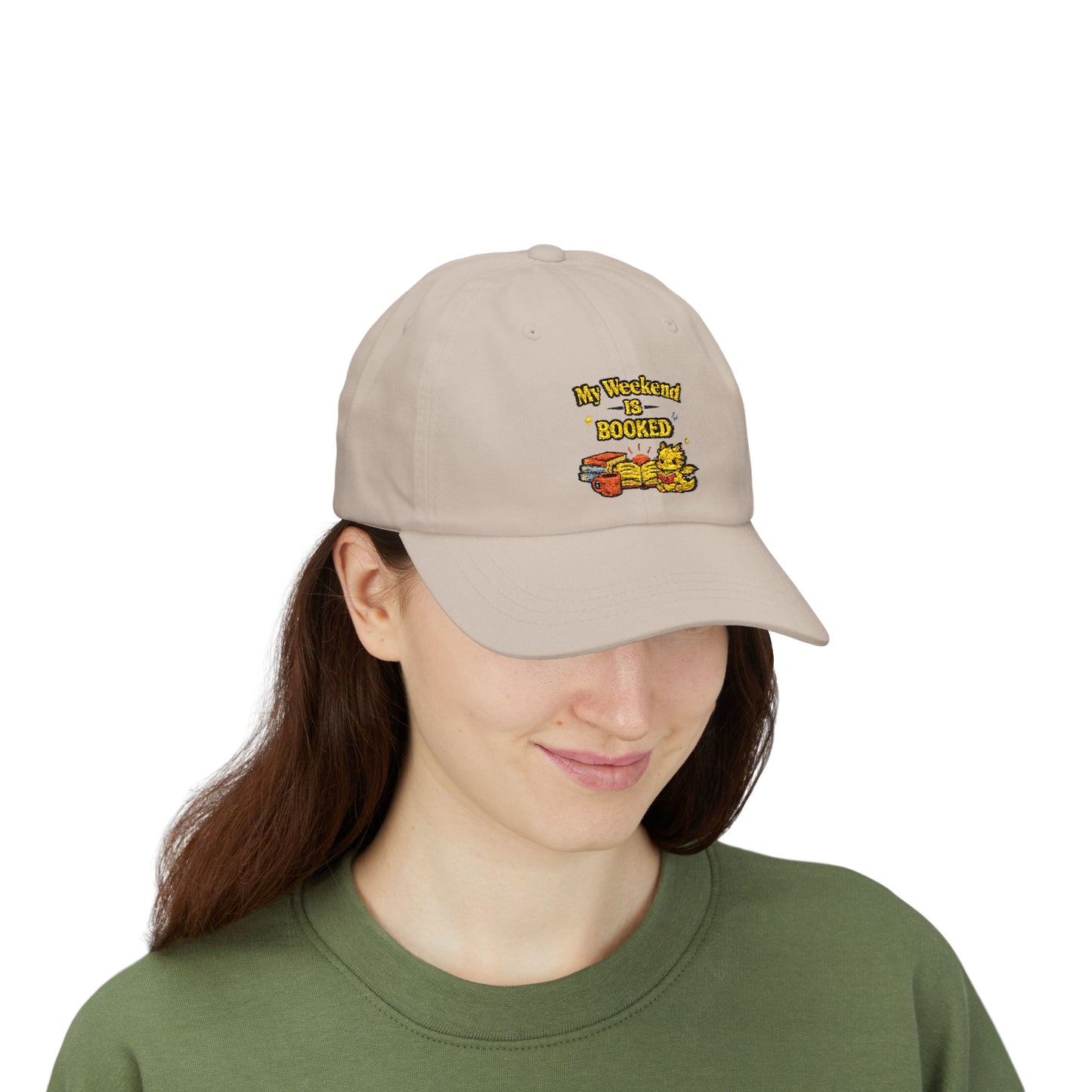 My Weekend Is Booked | Cute Book Dragon Embroidered Dad Cap
