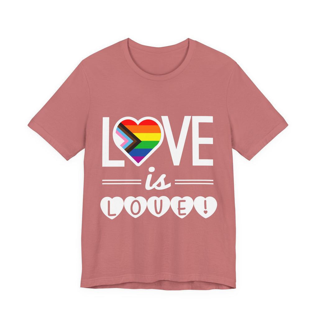 Love Is Love T-Shirt — Rainbow Heart Pride Tee