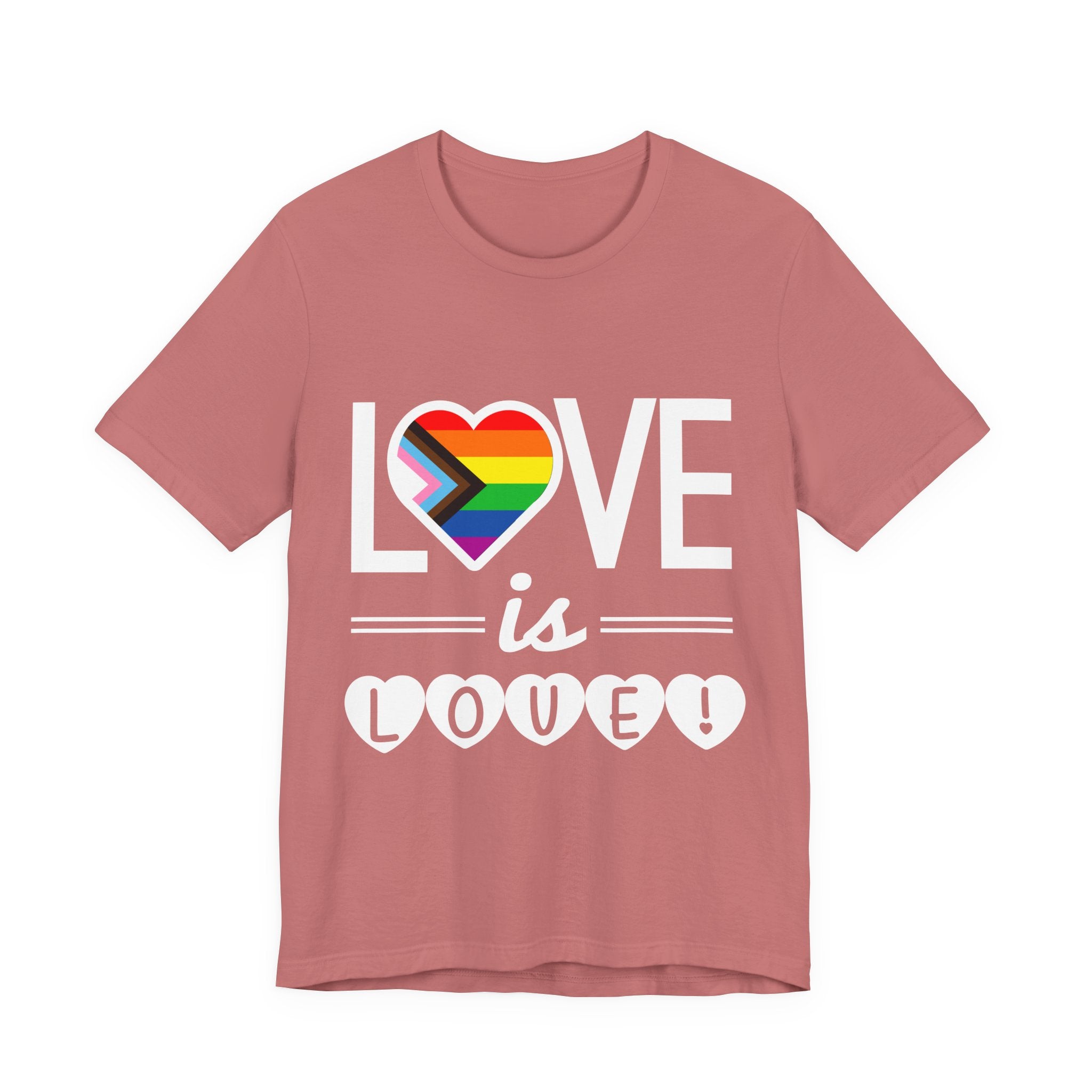 Love Is Love T-Shirt — Rainbow Heart Pride Tee