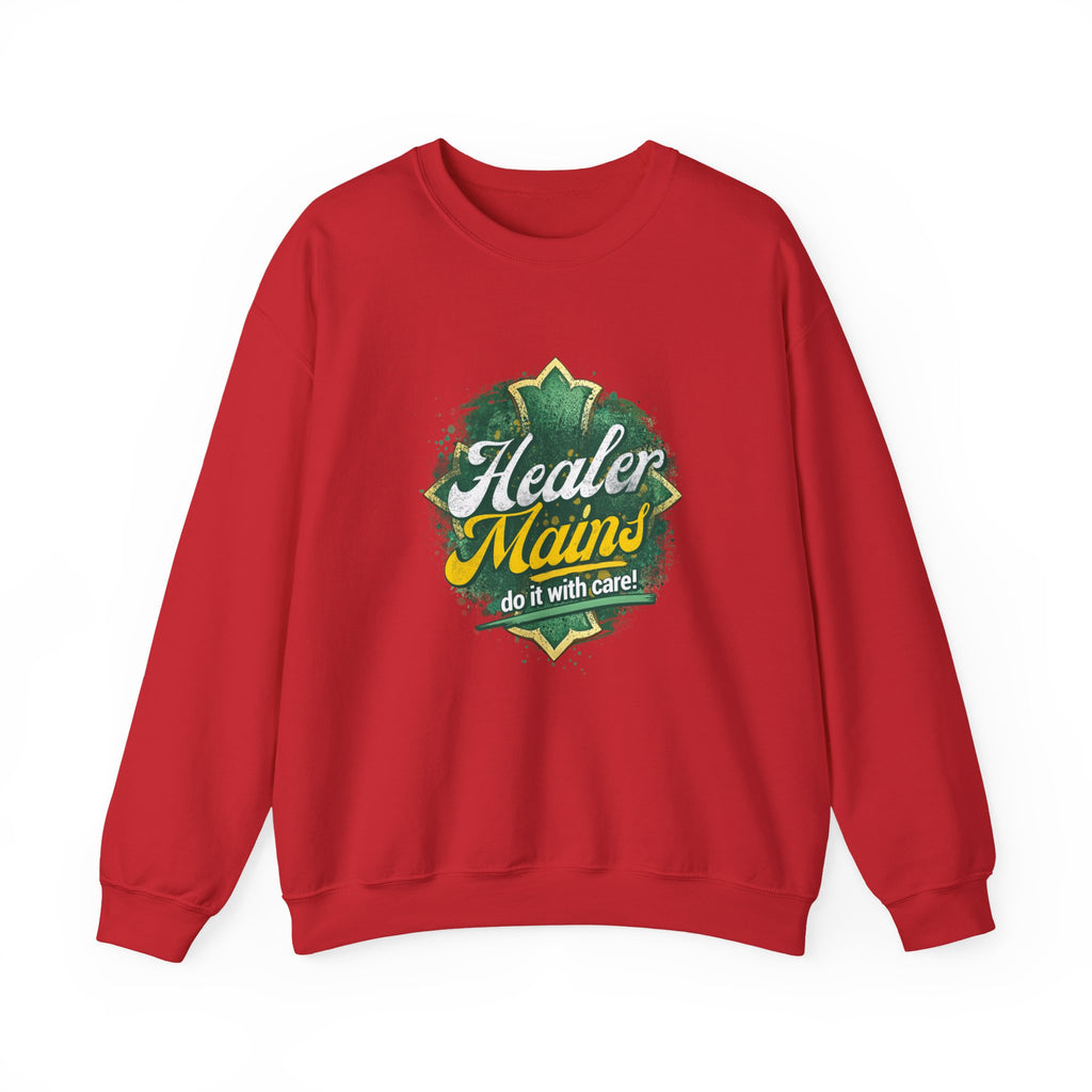 Healer Mains Crewneck Sweatshirt — Gamer RPG Healing Support Tee