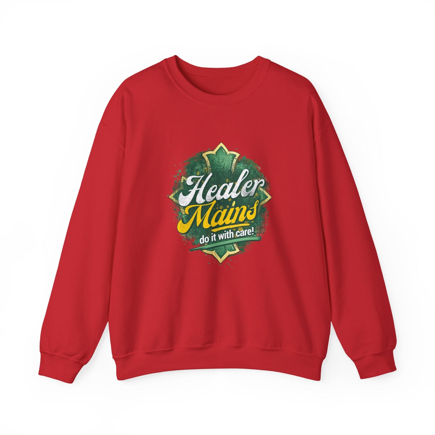Healer Mains Crewneck Sweatshirt — Gamer RPG Healing Support Tee