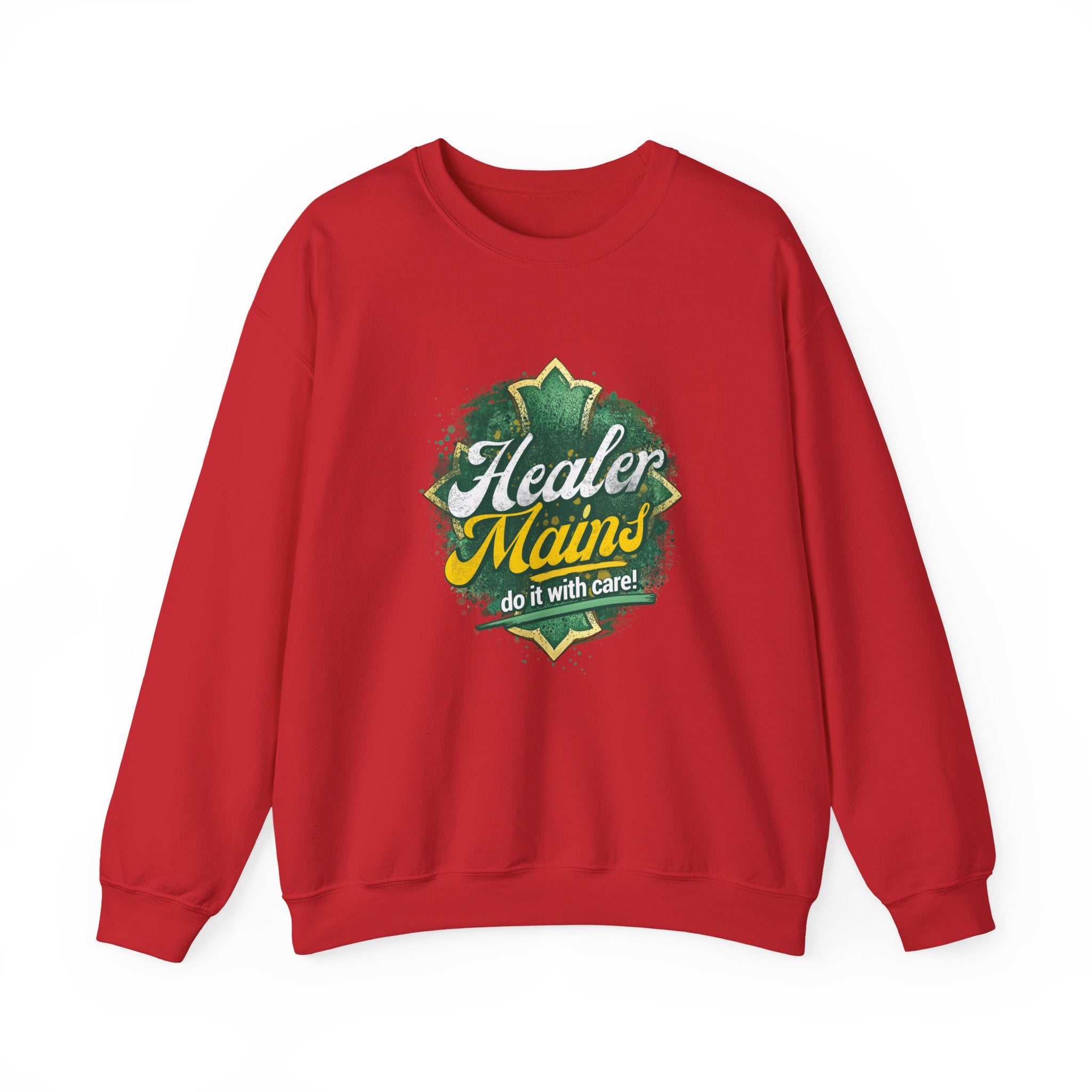 Healer Mains Crewneck Sweatshirt — Gamer RPG Healing Support Tee