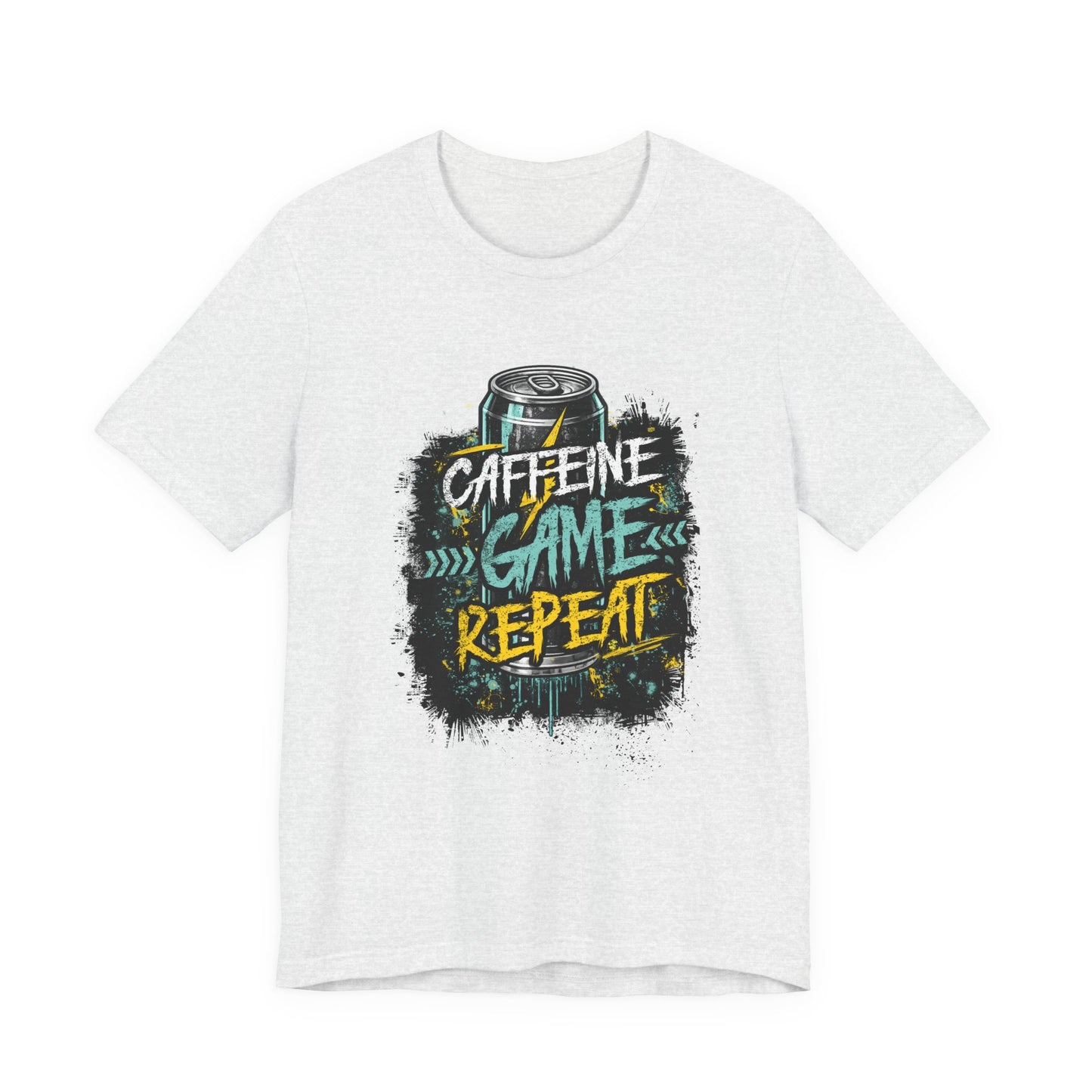 Caffeine Game Repeat T‑Shirt — Gamer Coffee Tee for Streamers & PC Players