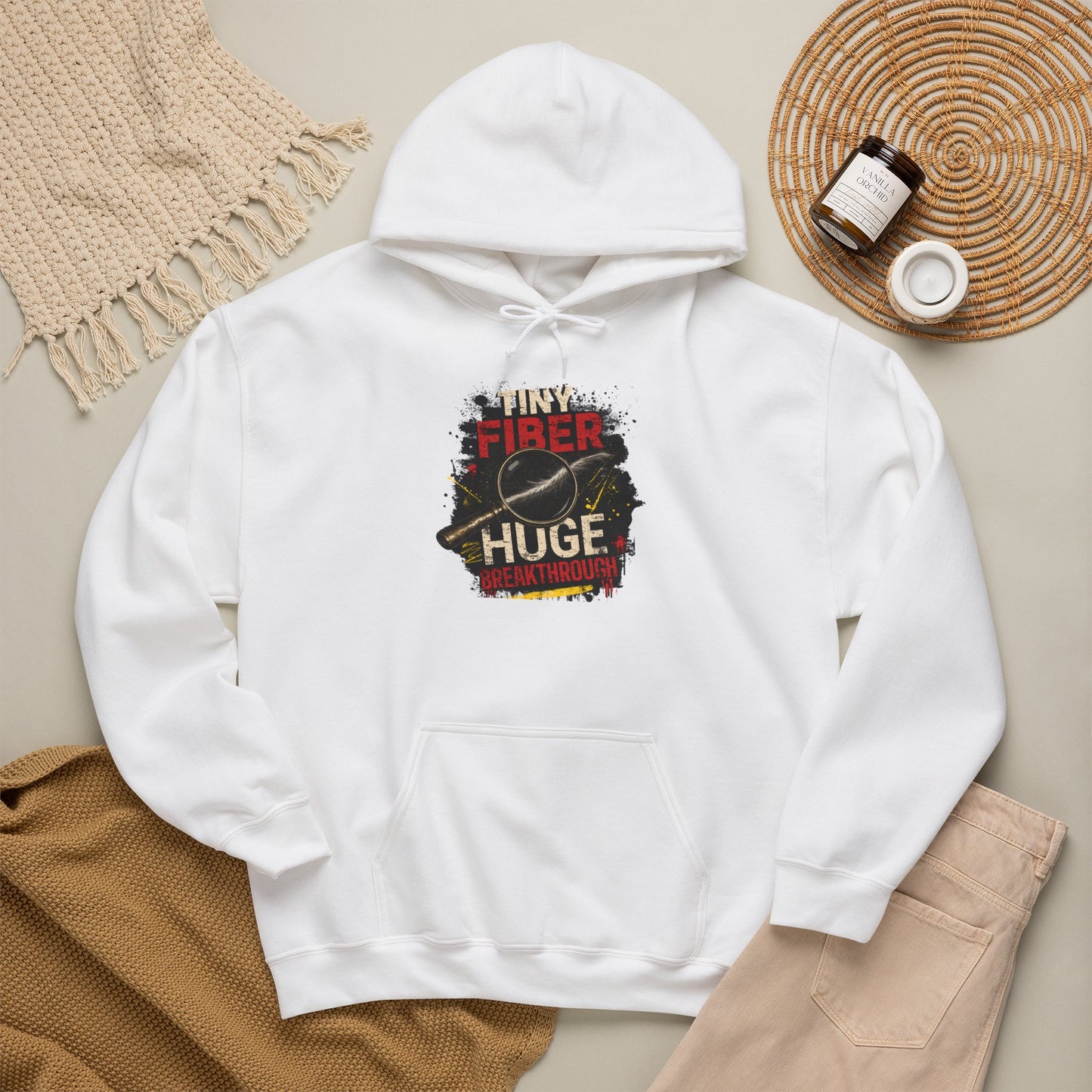 Tiny Fiber Huge Breakthrough Hoodie | True Crime Forensics Sweatshirt for CSI & Mystery Fans