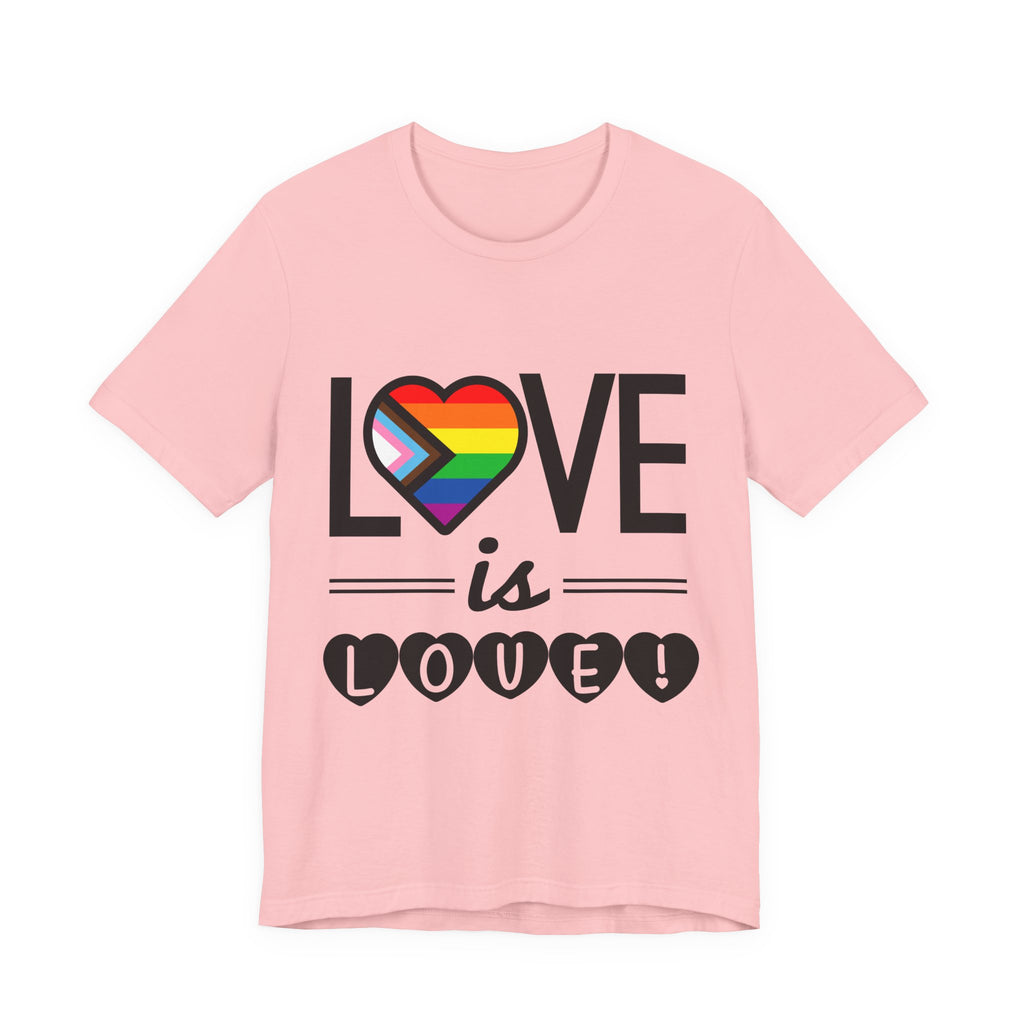 Love Is Love T-Shirt — Rainbow Heart Pride Tee