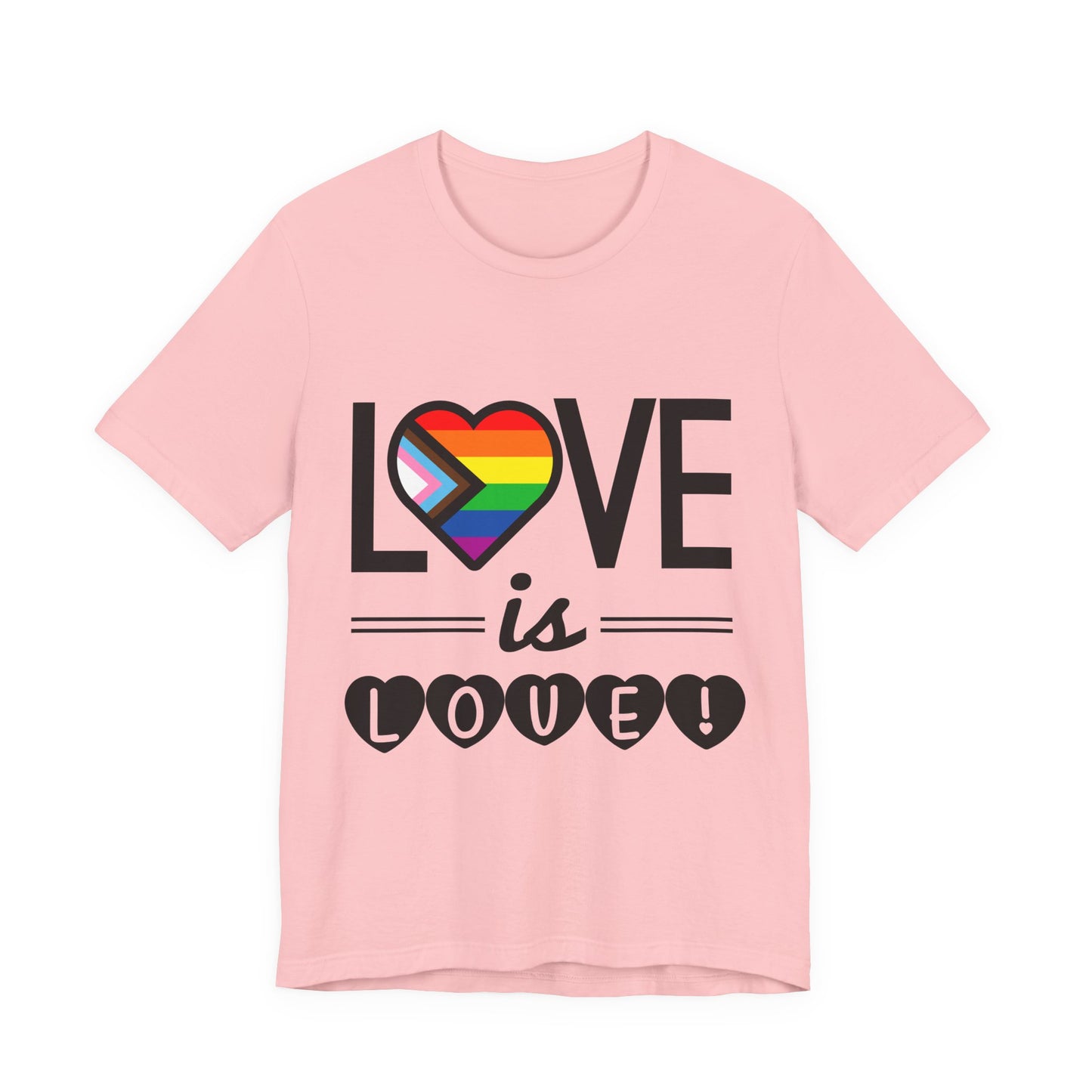 Love Is Love T-Shirt — Rainbow Heart Pride Tee