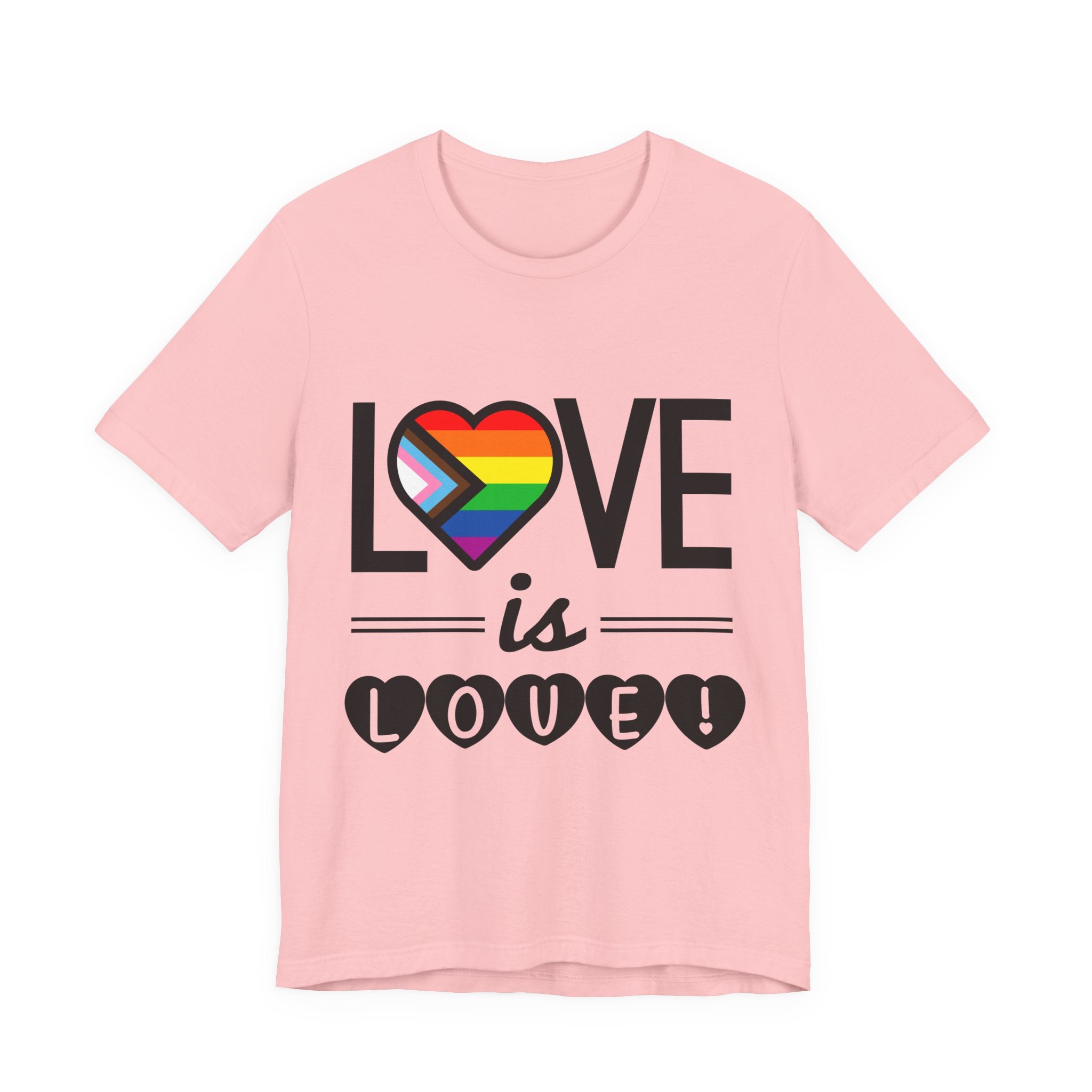 Love Is Love T-Shirt — Rainbow Heart Pride Tee
